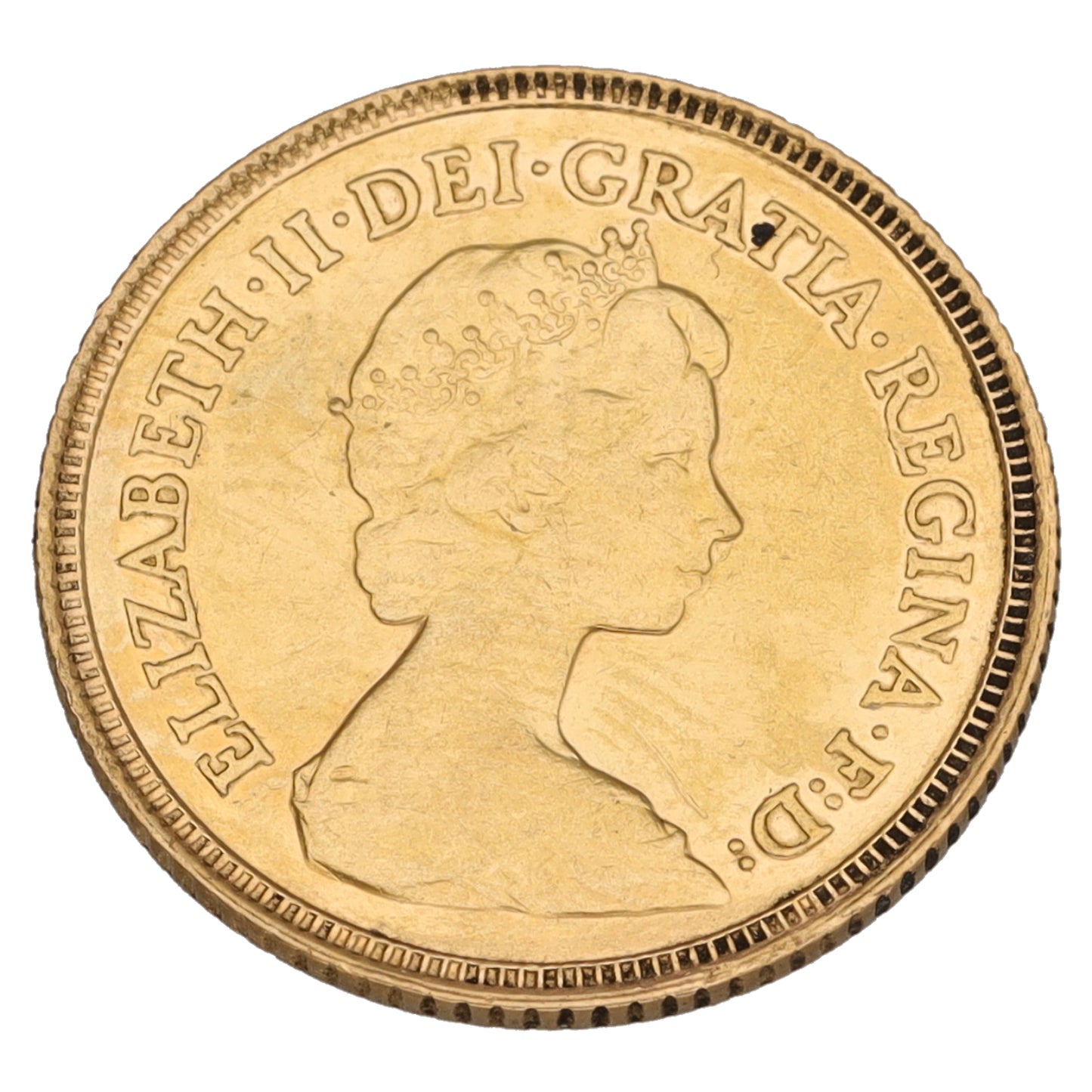 22ct Gold Queen Elizabeth II Half Sovereign Coin 1982