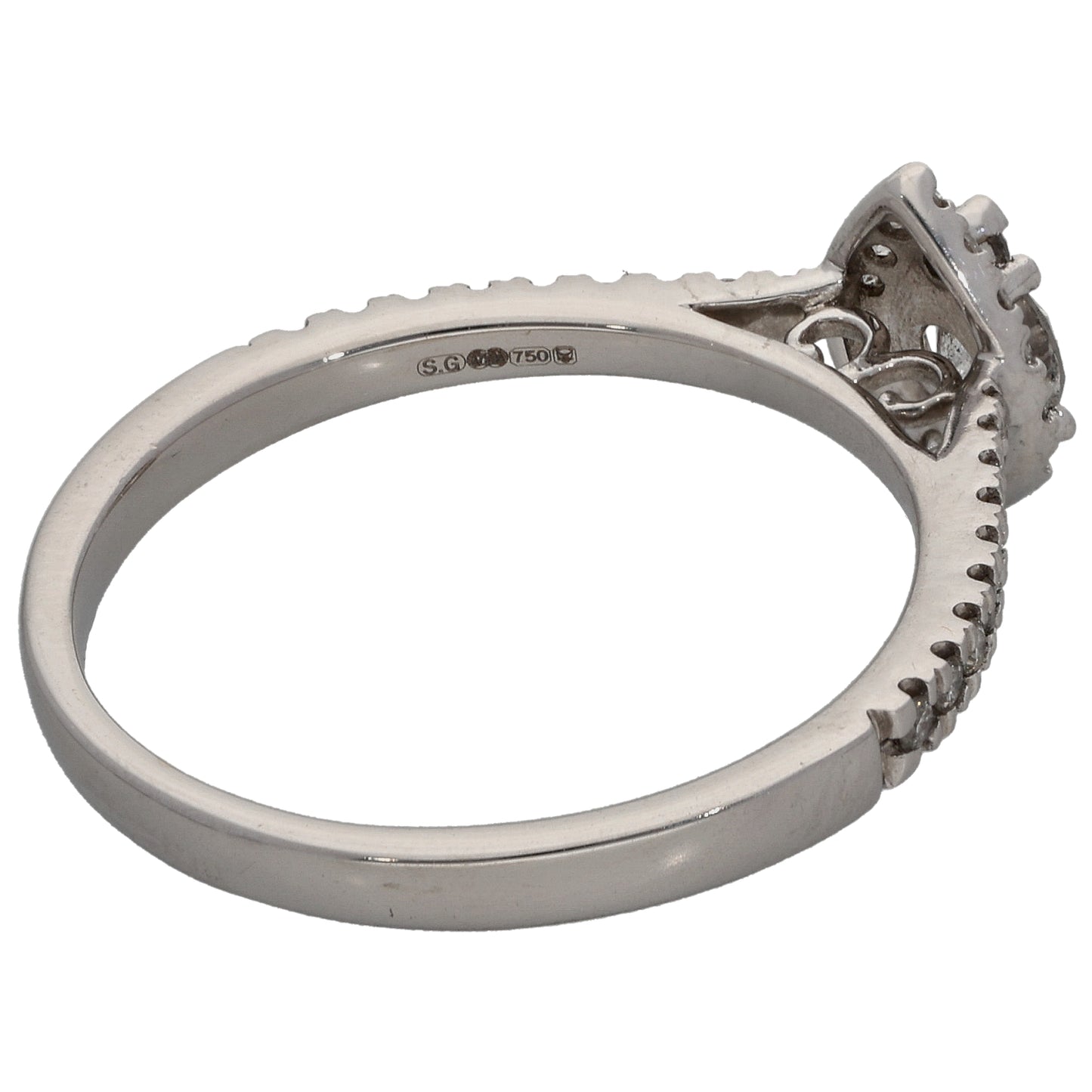 18ct White Gold 0.51ct Diamond Dress/Cocktail Ring Size Q