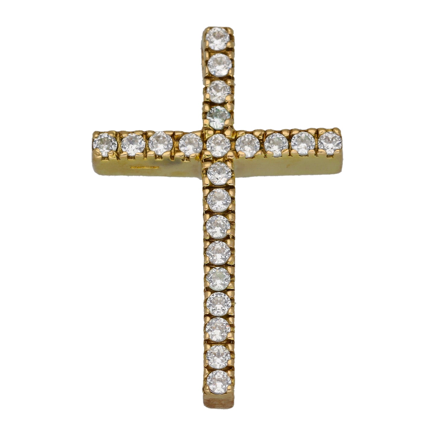 9ct Gold Cubic Zirconia Cross Pendant