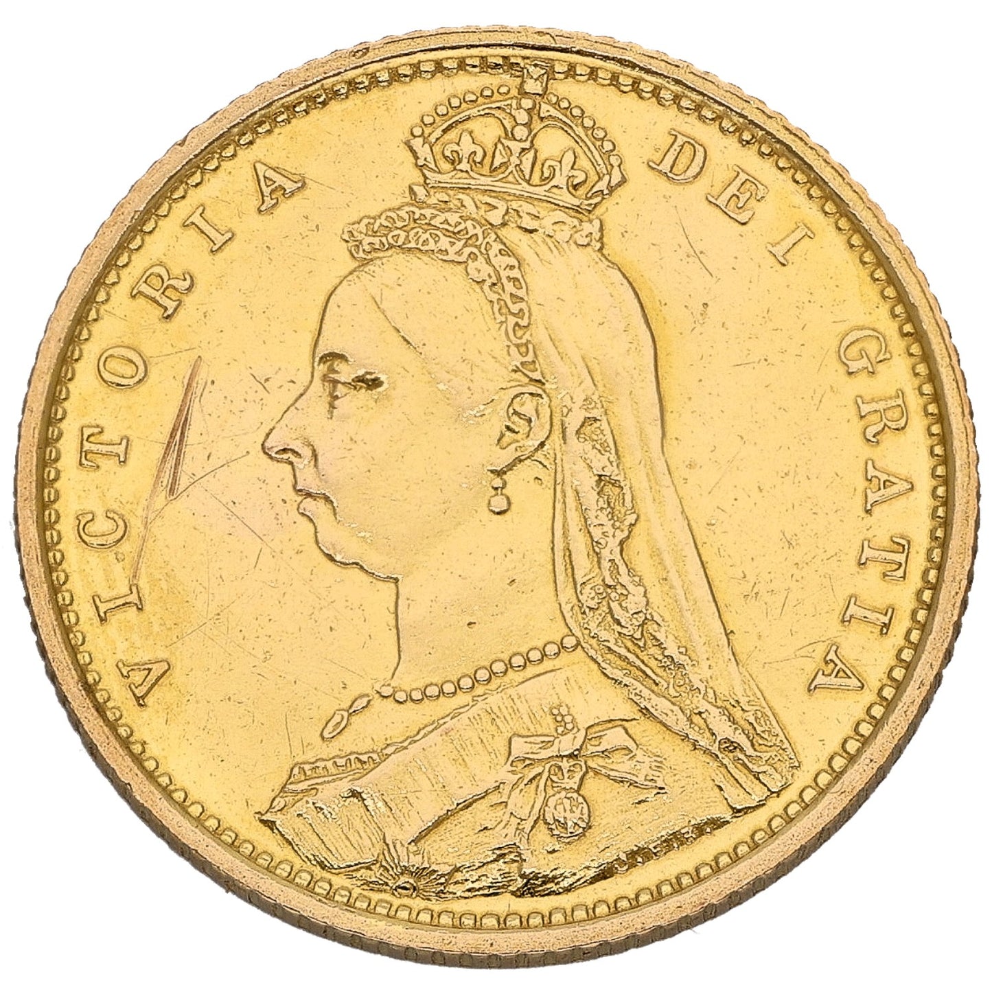 22ct Gold Queen Victoria Half Sovereign Coin 1887