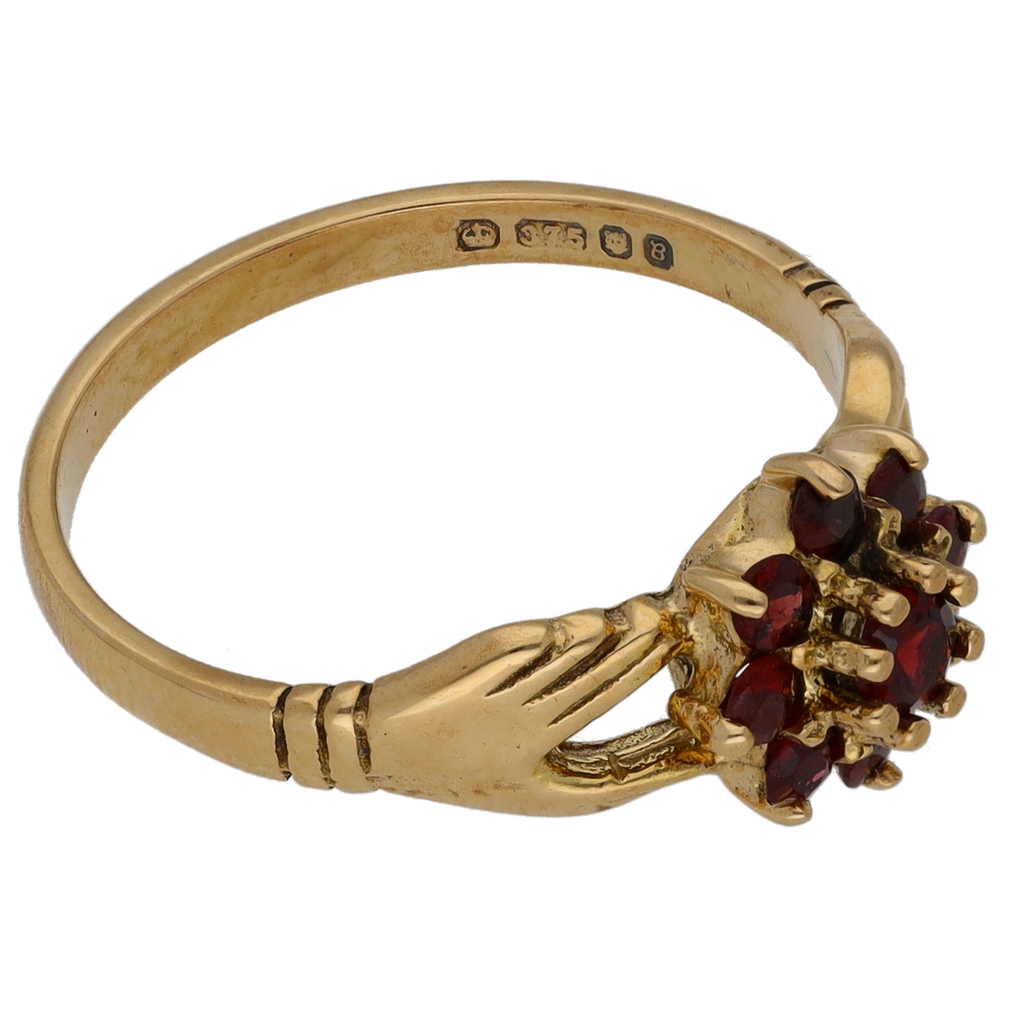 9ct Gold Garnet Dress/Cocktail Ring Size N