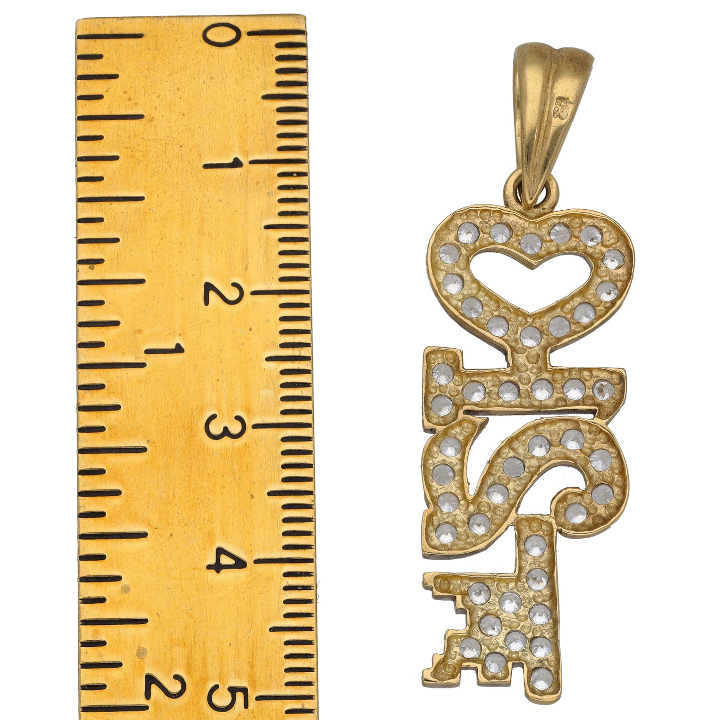 9ct Gold Cubic Zirconia 21 Key Pendant