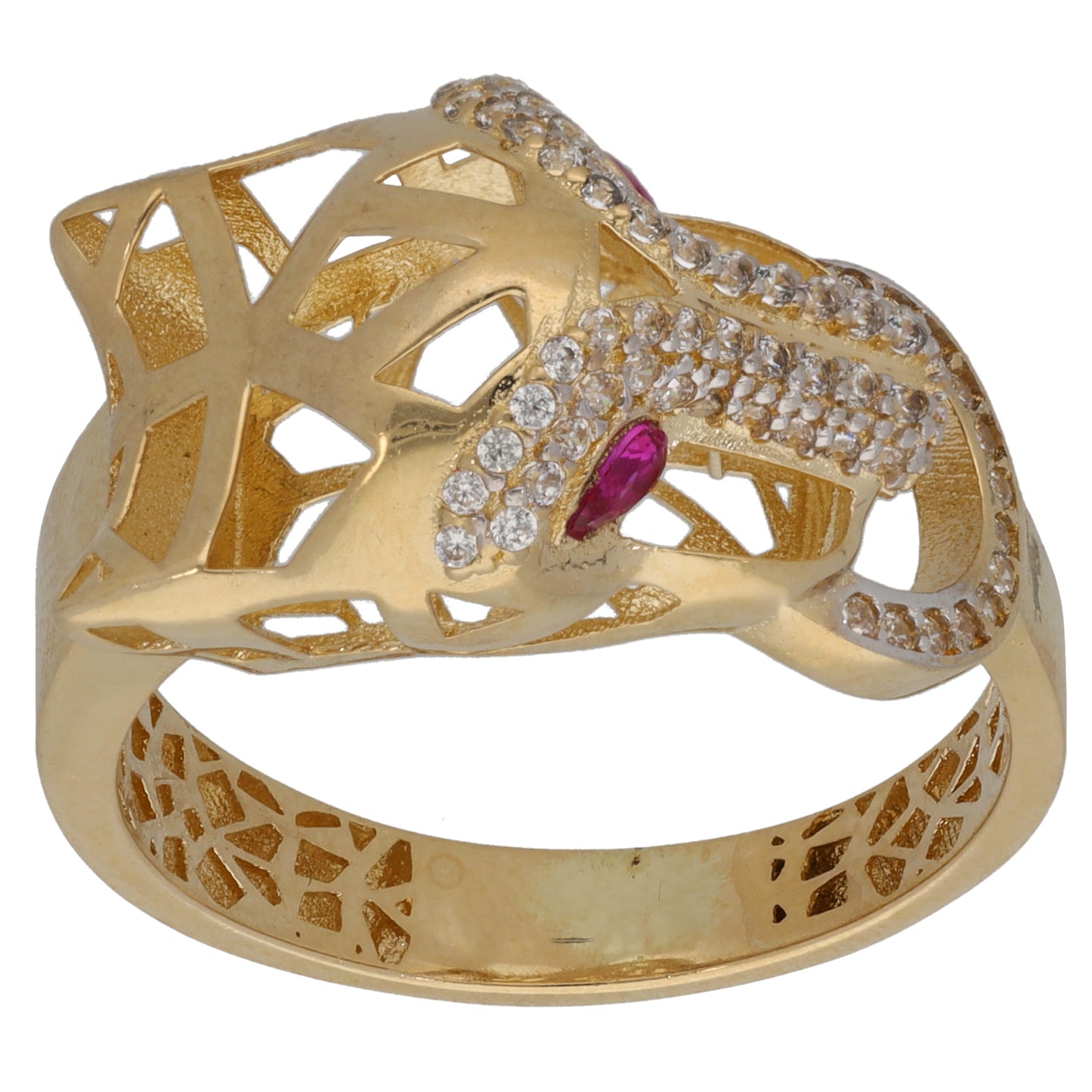 New 14ct Gold Imitation Gems Panther Ring