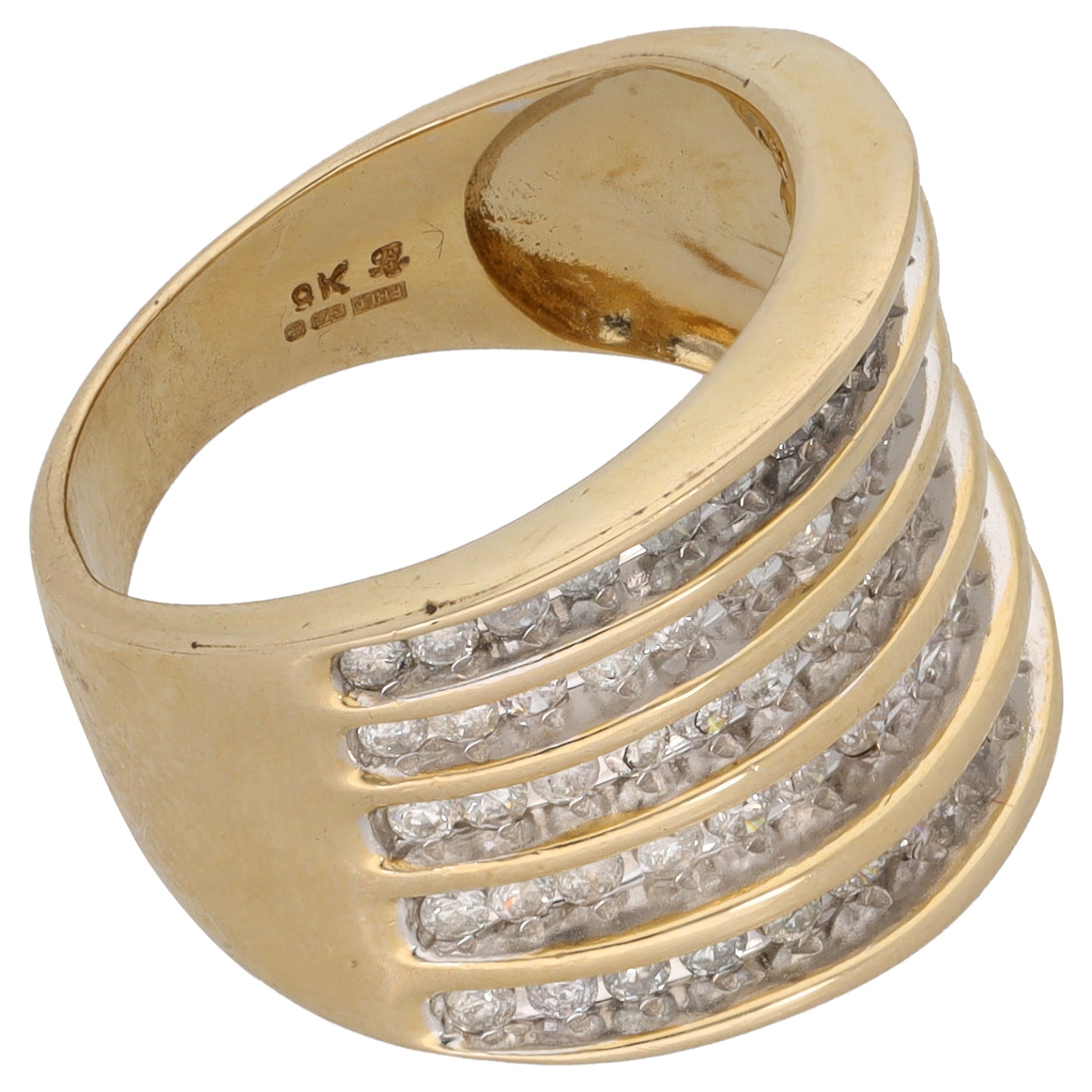 9ct Gold 1.30ct Diamond Half Eternity Ring Size L