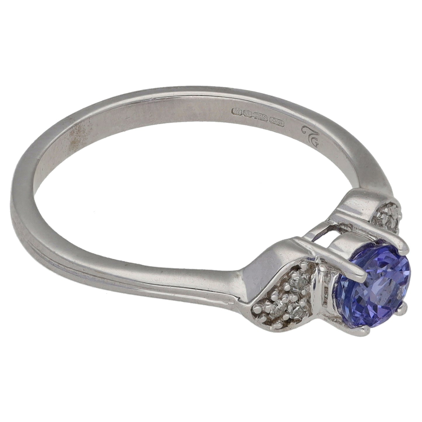 14ct White Gold Tanzanite Dress/Cocktail Ring Size N