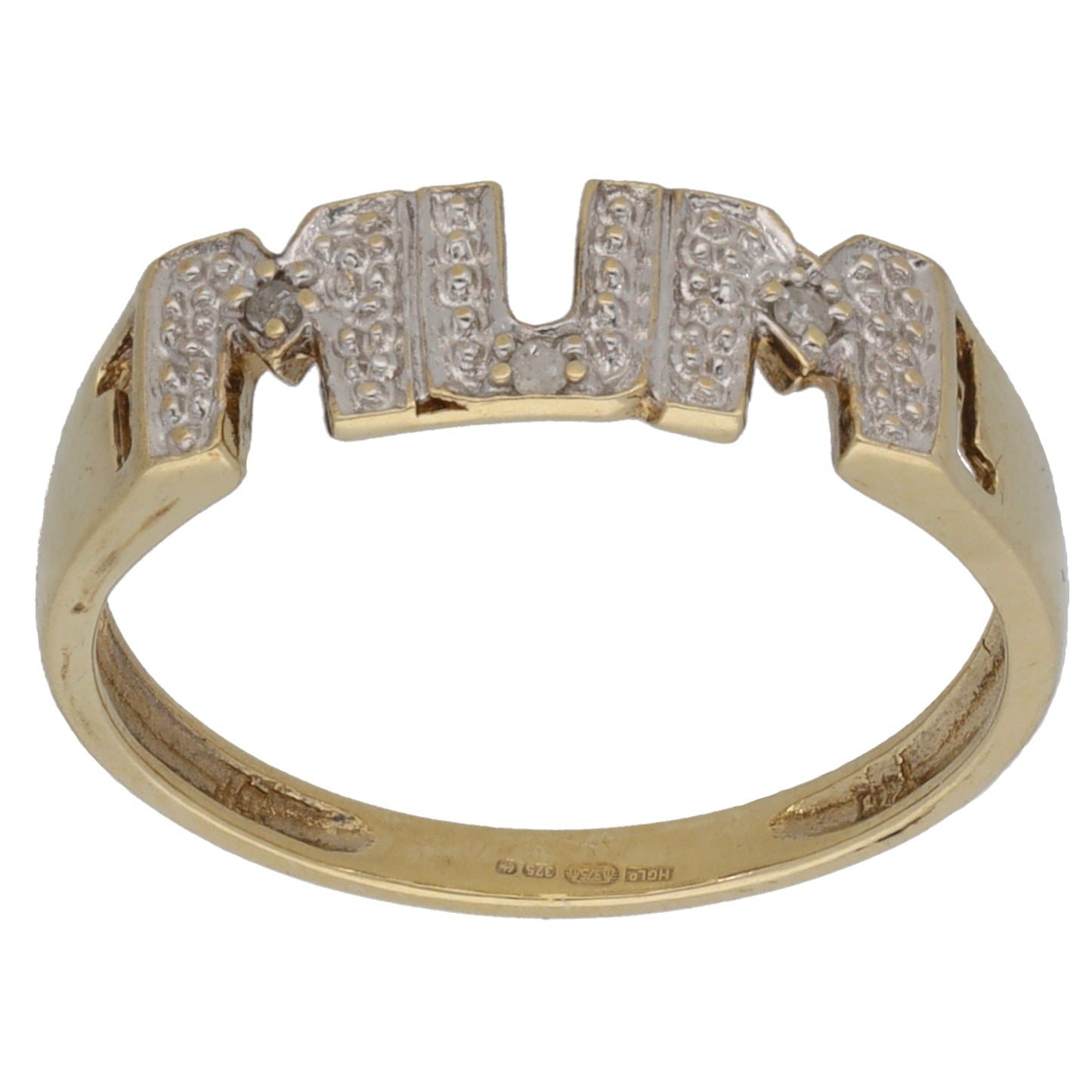 9ct Gold 0.015ct Diamond Mum/Mother Ring Size N