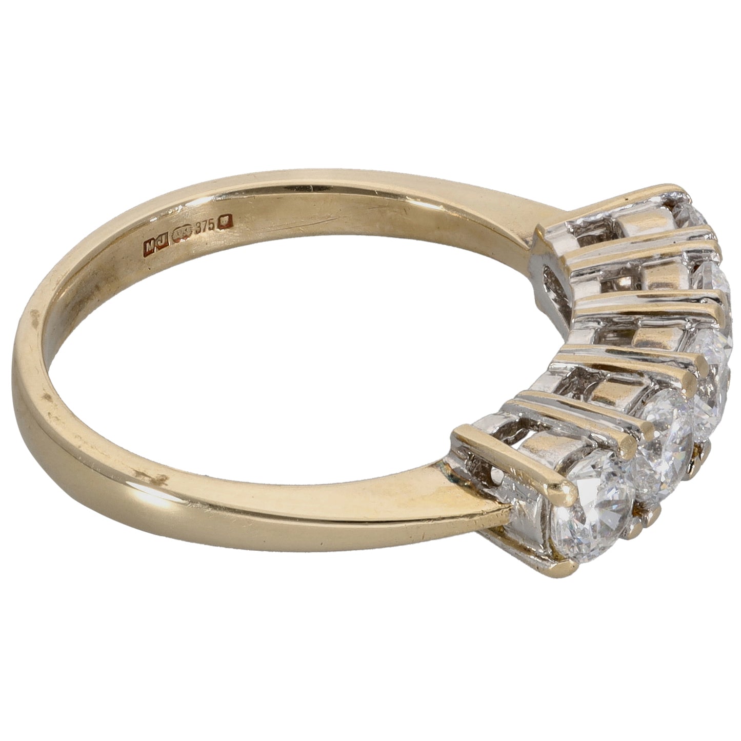 9ct Gold Cubic Zirconia Half Eternity Ring Size M