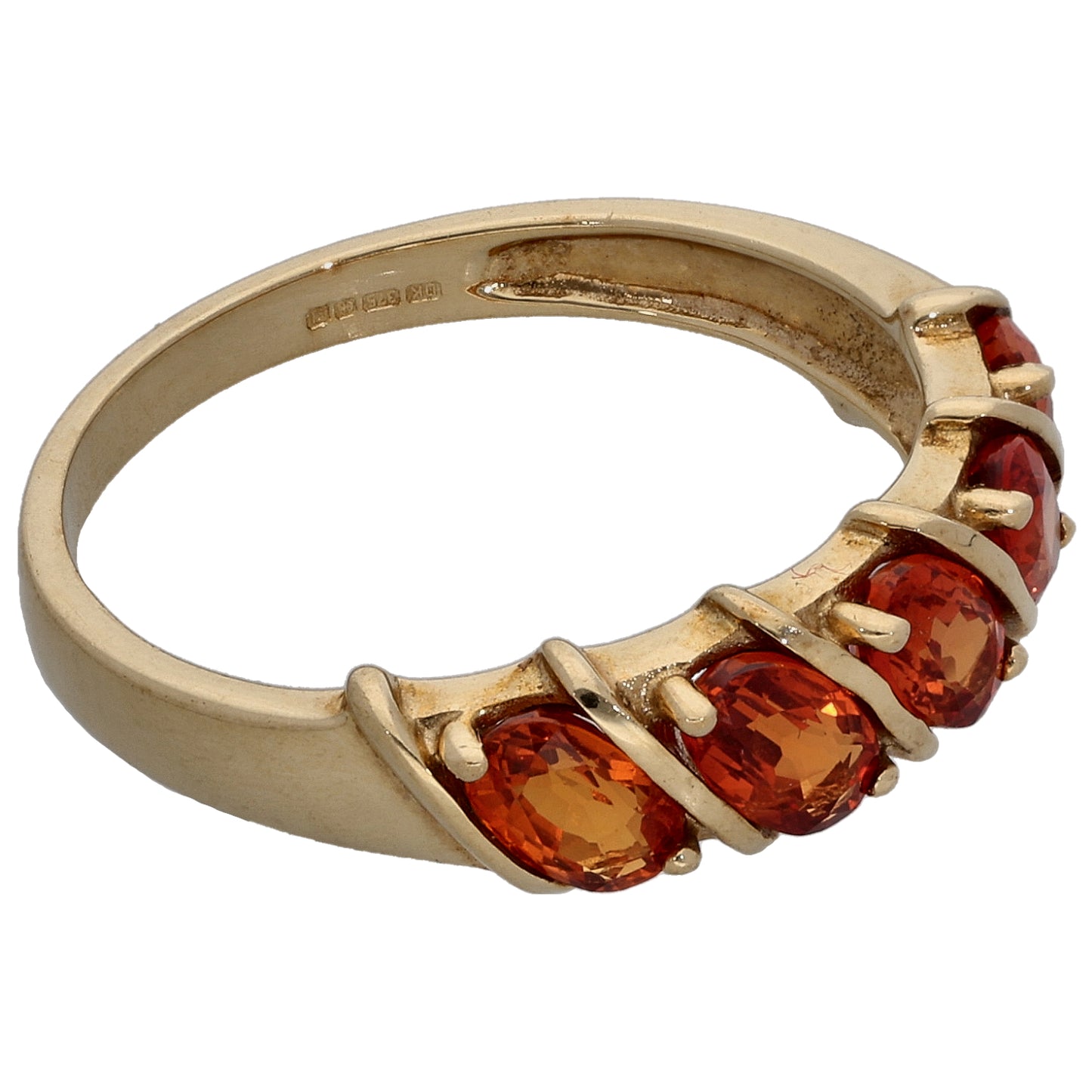 9ct Gold Sapphire Half Eternity Ring Size N