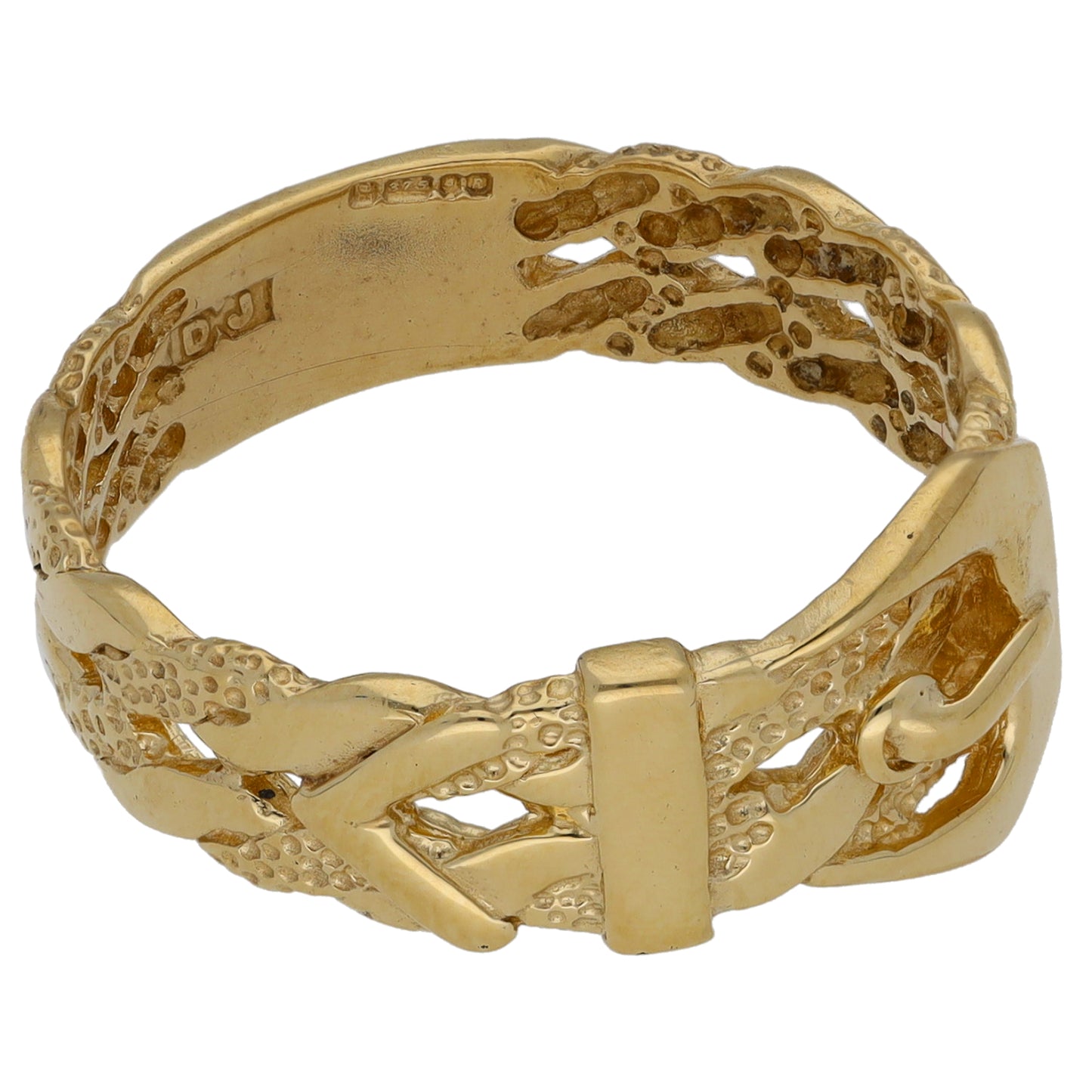 9ct Gold Buckle Ring Size T