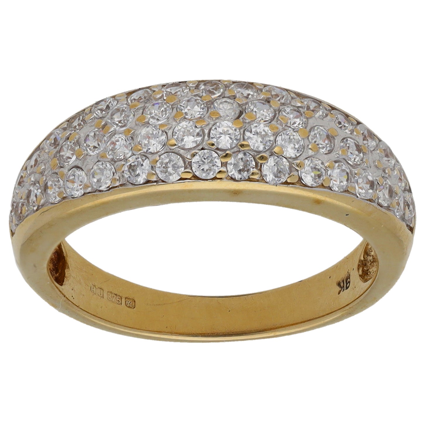 9ct Gold Cubic Zirconia Half Eternity Ring Size M