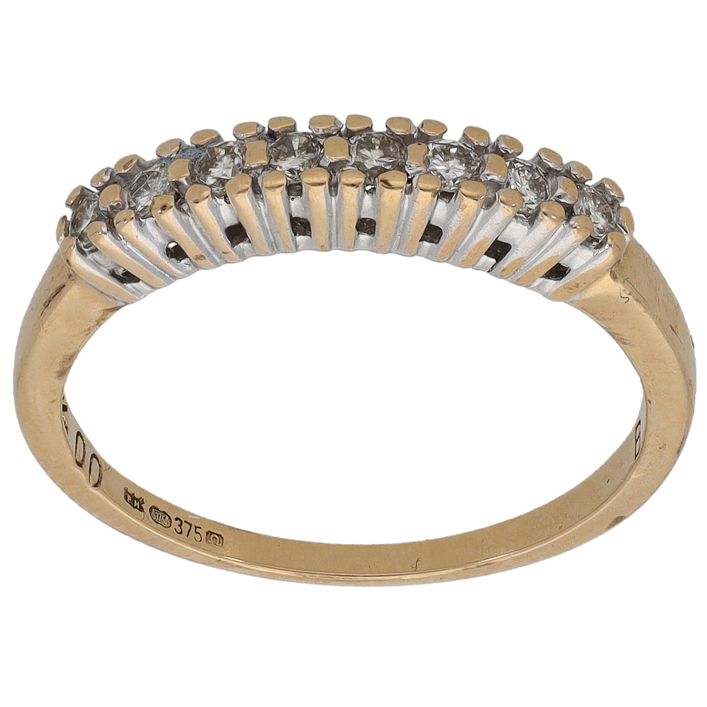 9ct Gold 0.20ct Diamond Half Eternity Ring Size M