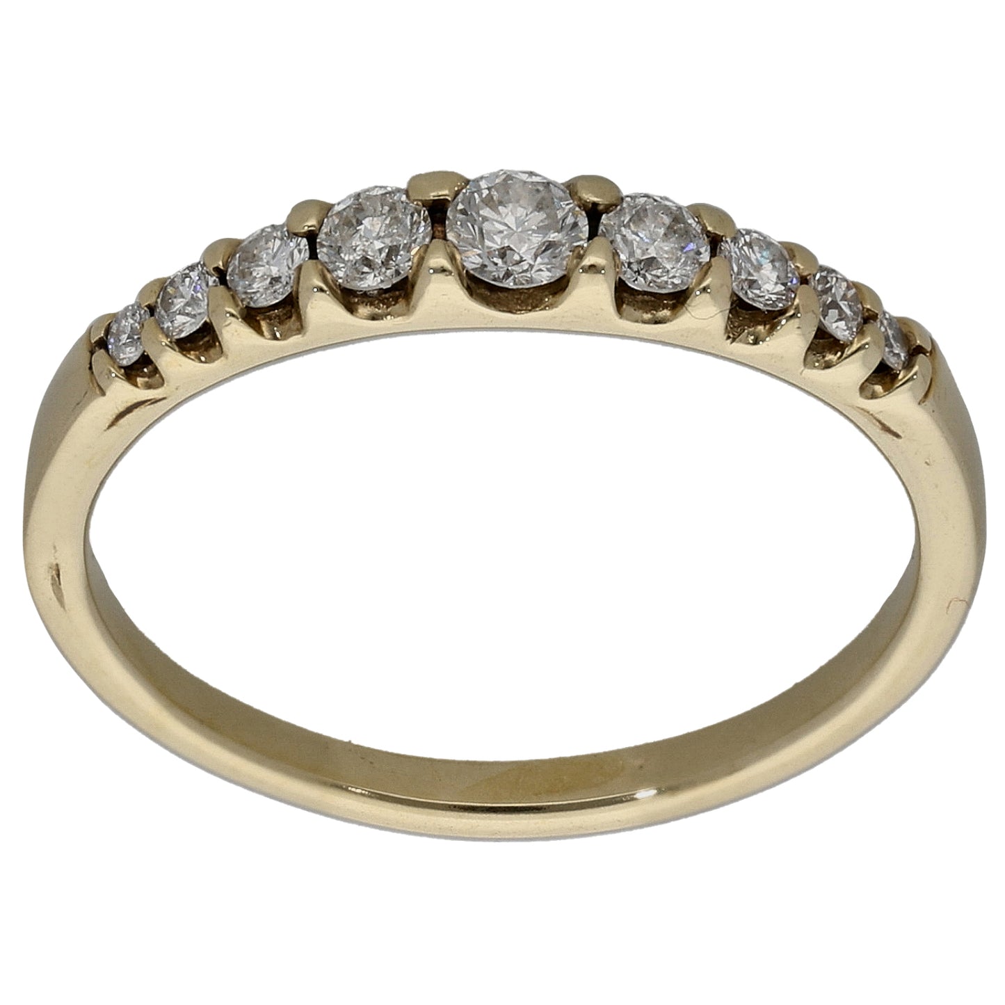 9ct Gold 0.33ct Diamond Half Eternity Ring Size N