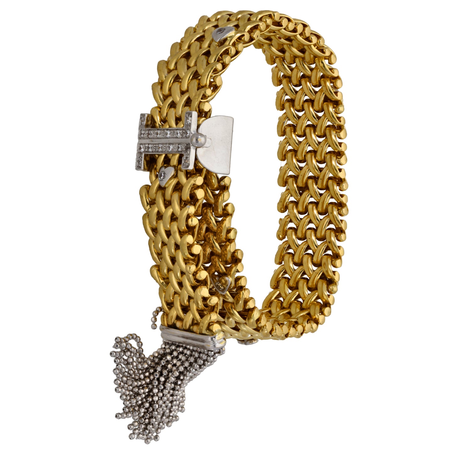 18ct Bicolour Gold Cubic Zirconia Fancy Bracelet