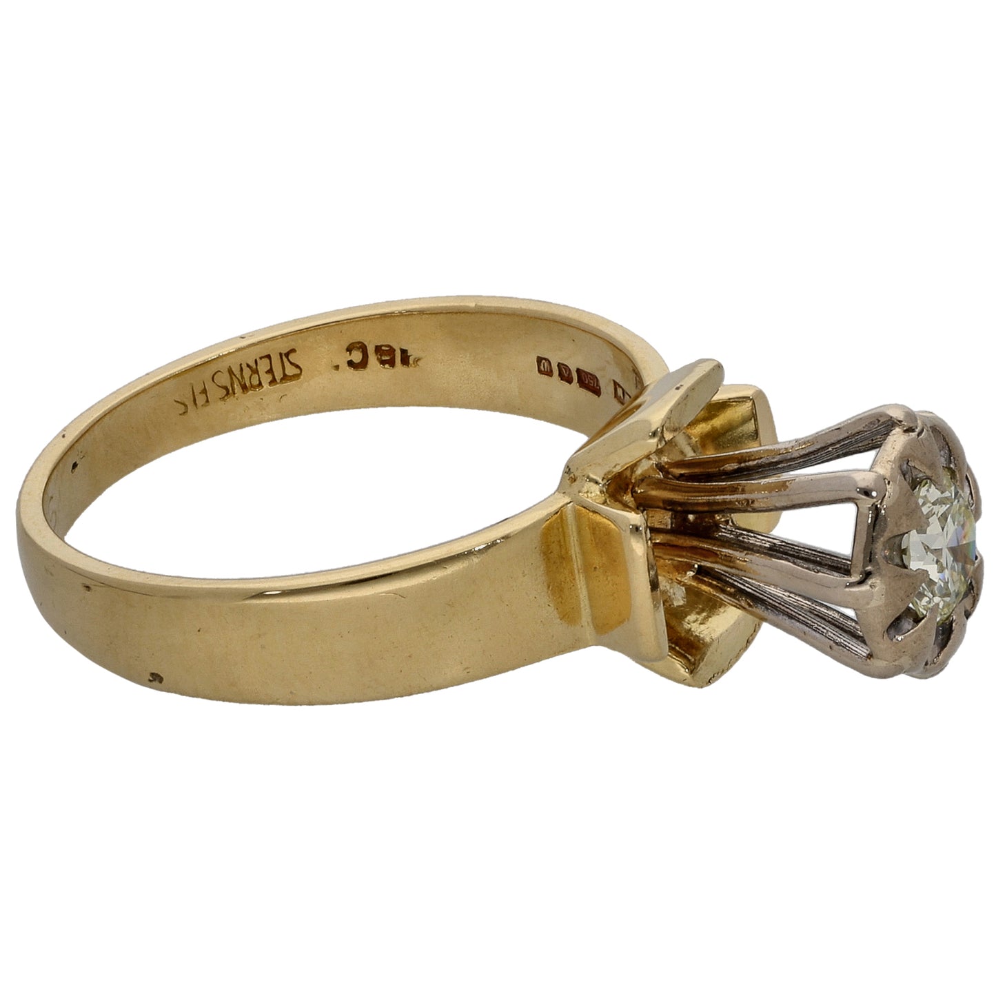 18ct Gold 0.30ct Diamond Solitaire Ring Size M