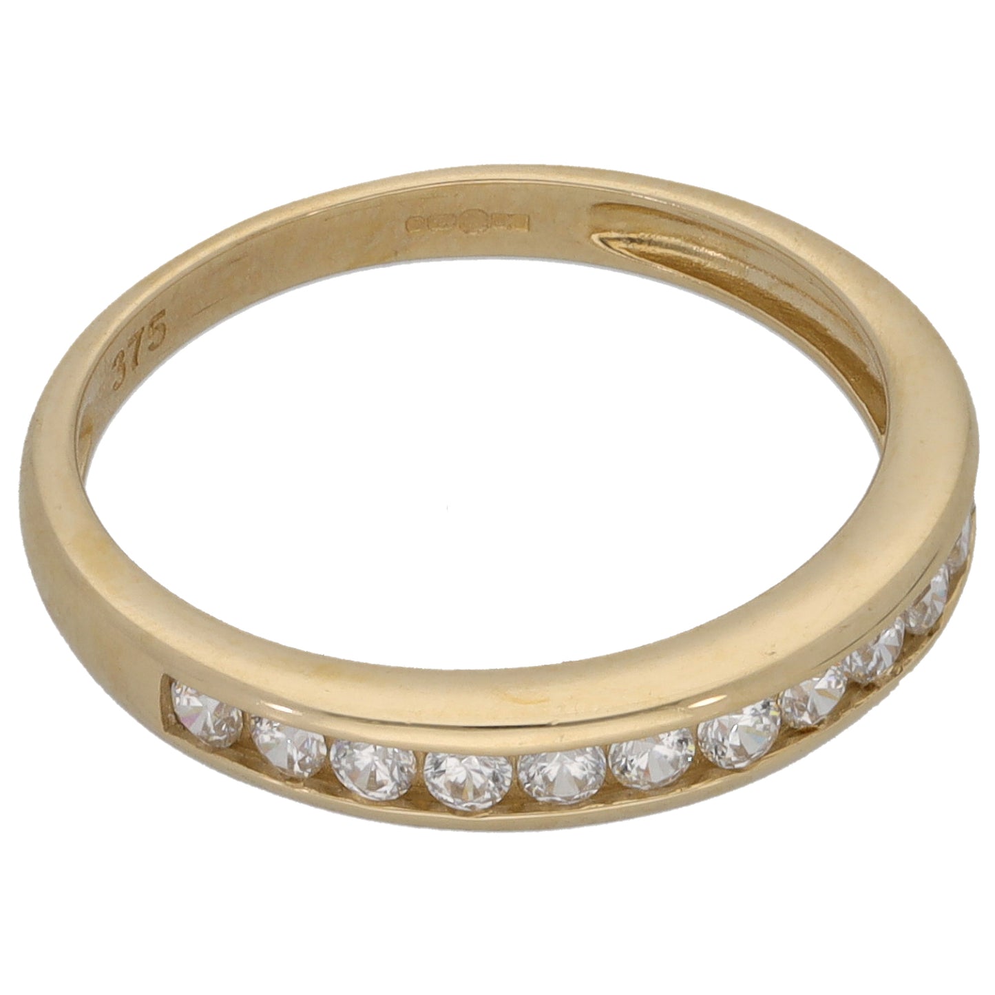 9ct Gold Cubic Zirconia Half Eternity Ring Size L