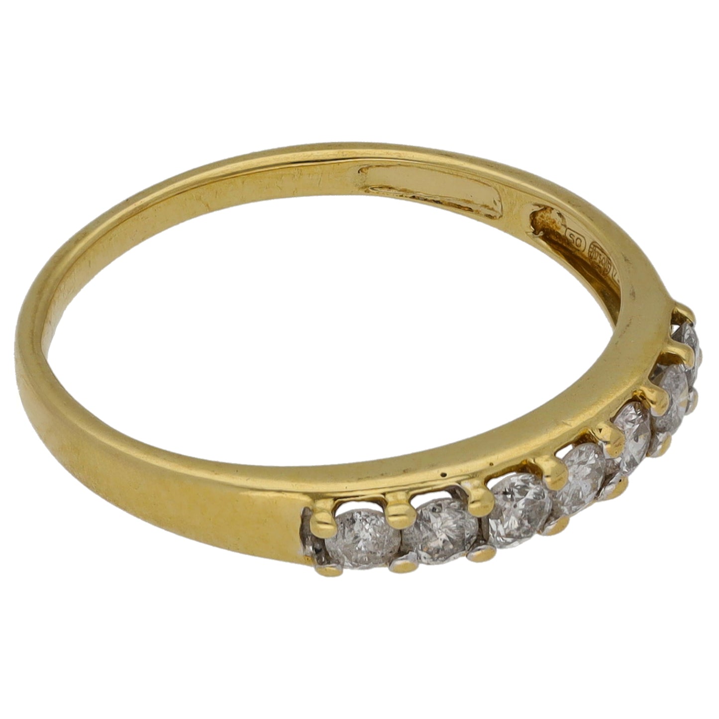 18ct Gold 0.33ct Diamond Half Eternity Ring Size L