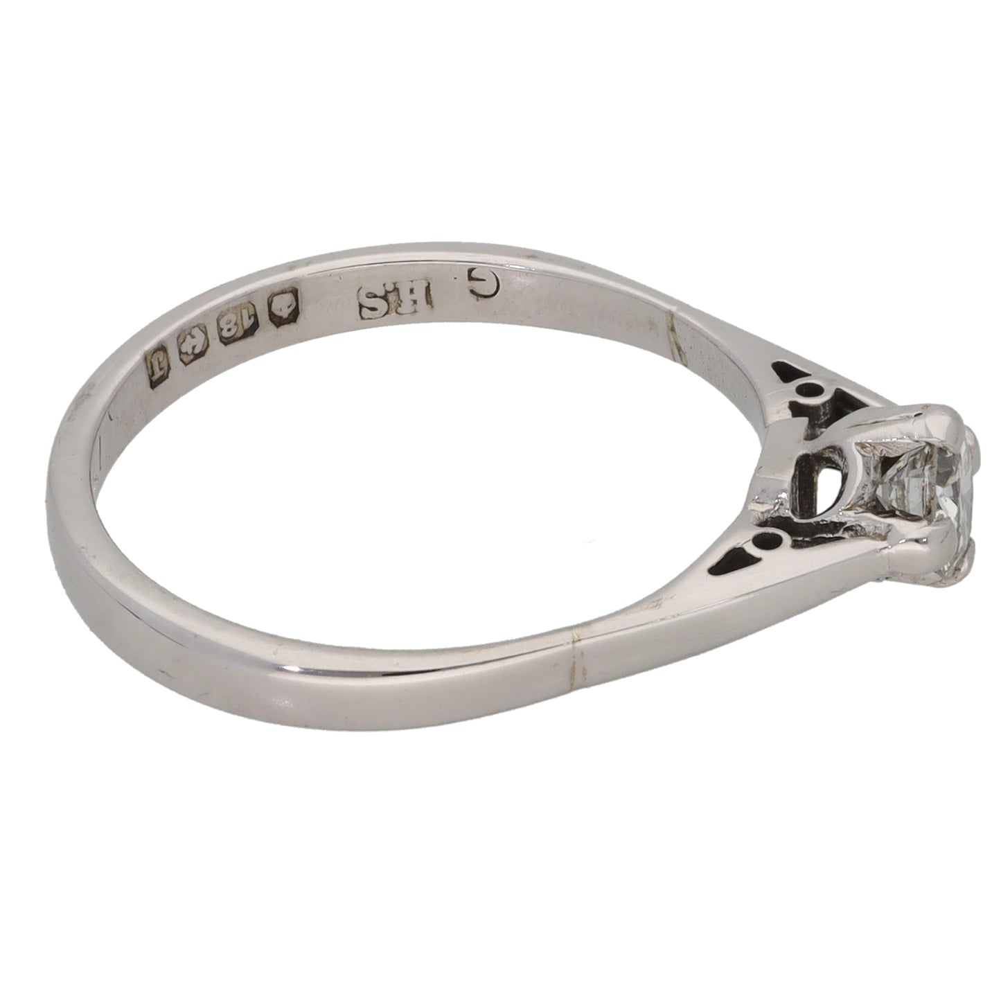 18ct White Gold 0.24ct Diamond Solitaire Ring Size L