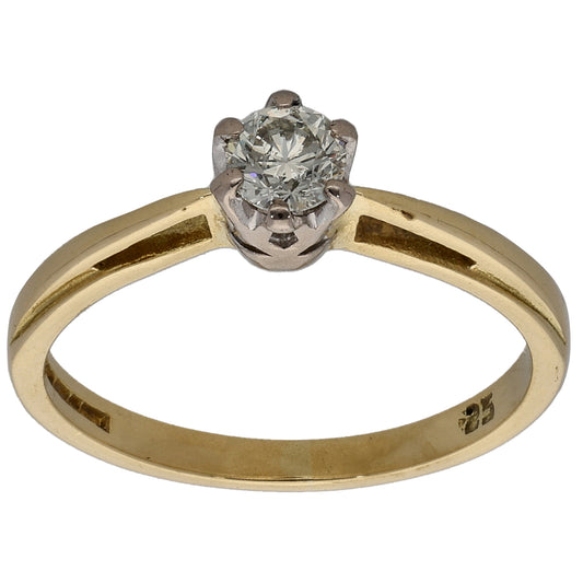 18ct Gold 0.25ct Diamond Solitaire Ring Size K