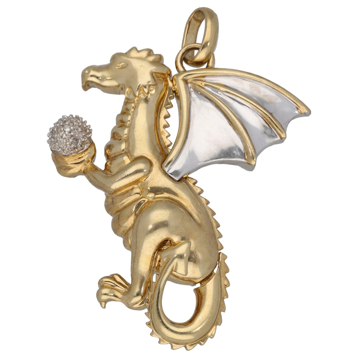 9ct Gold 0.07ct Diamond Dragon Pendant