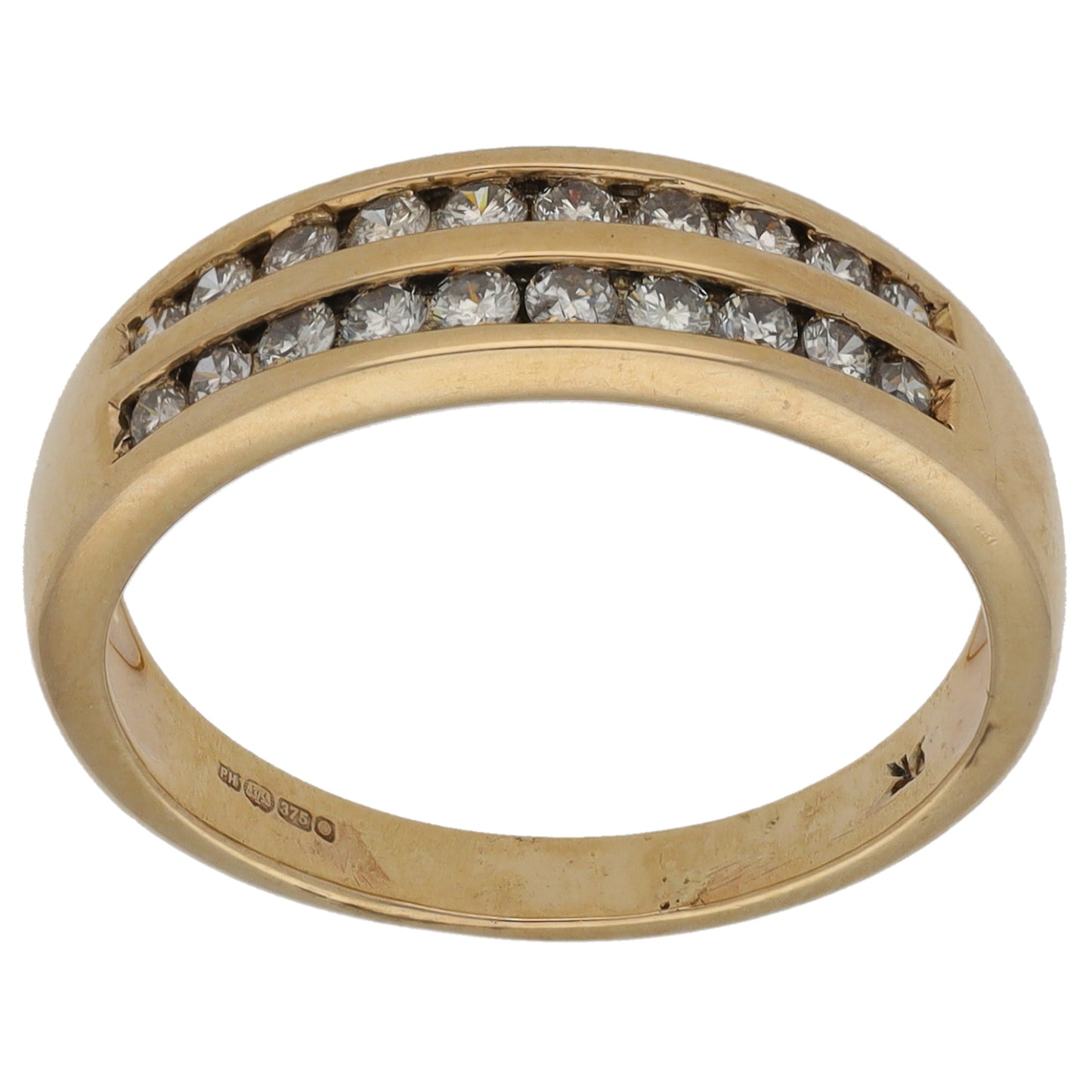 9ct Gold 0.50ct Diamond Half Eternity Ring Size P