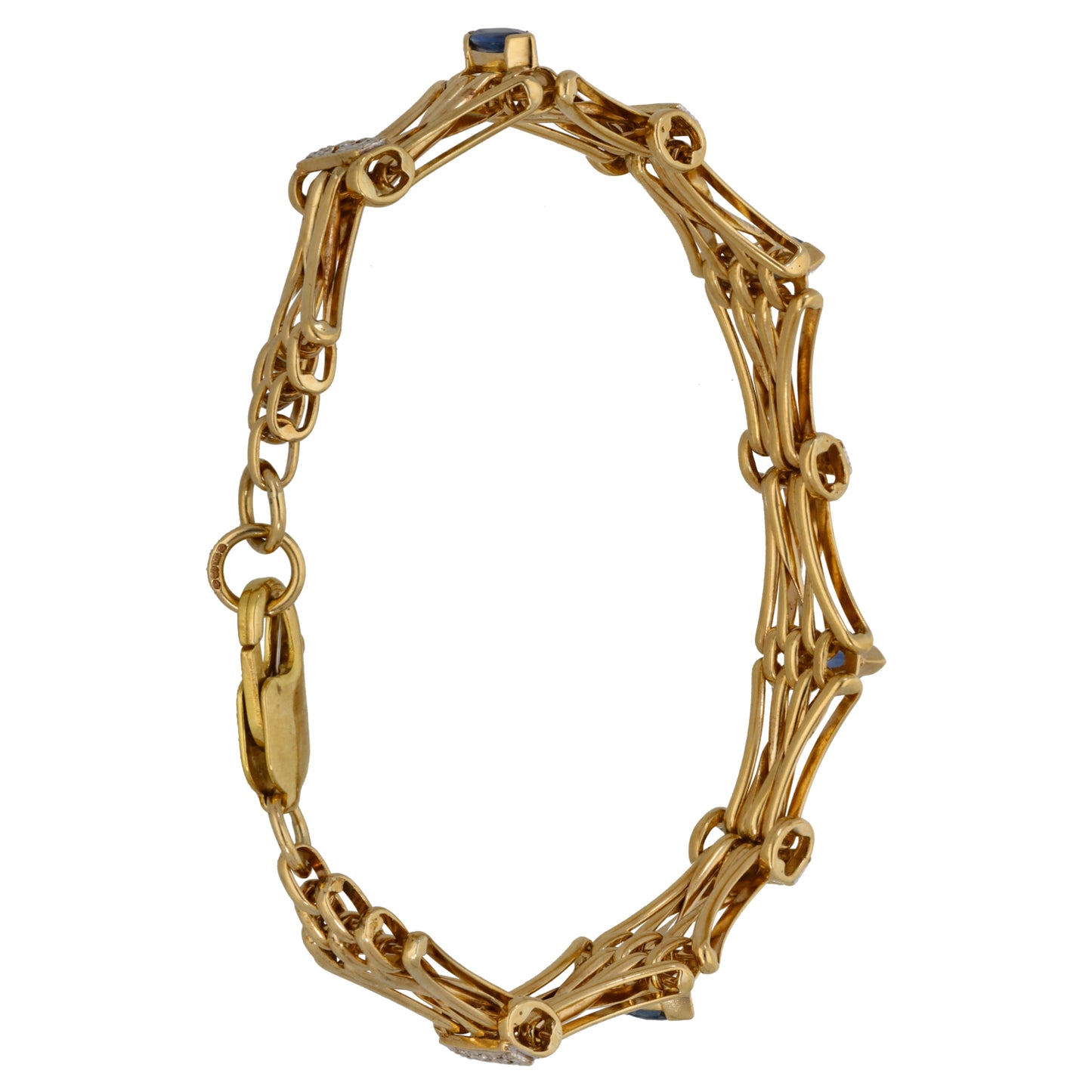 9ct Gold Sapphire & 0.09ct Diamond Alternative Bracelet