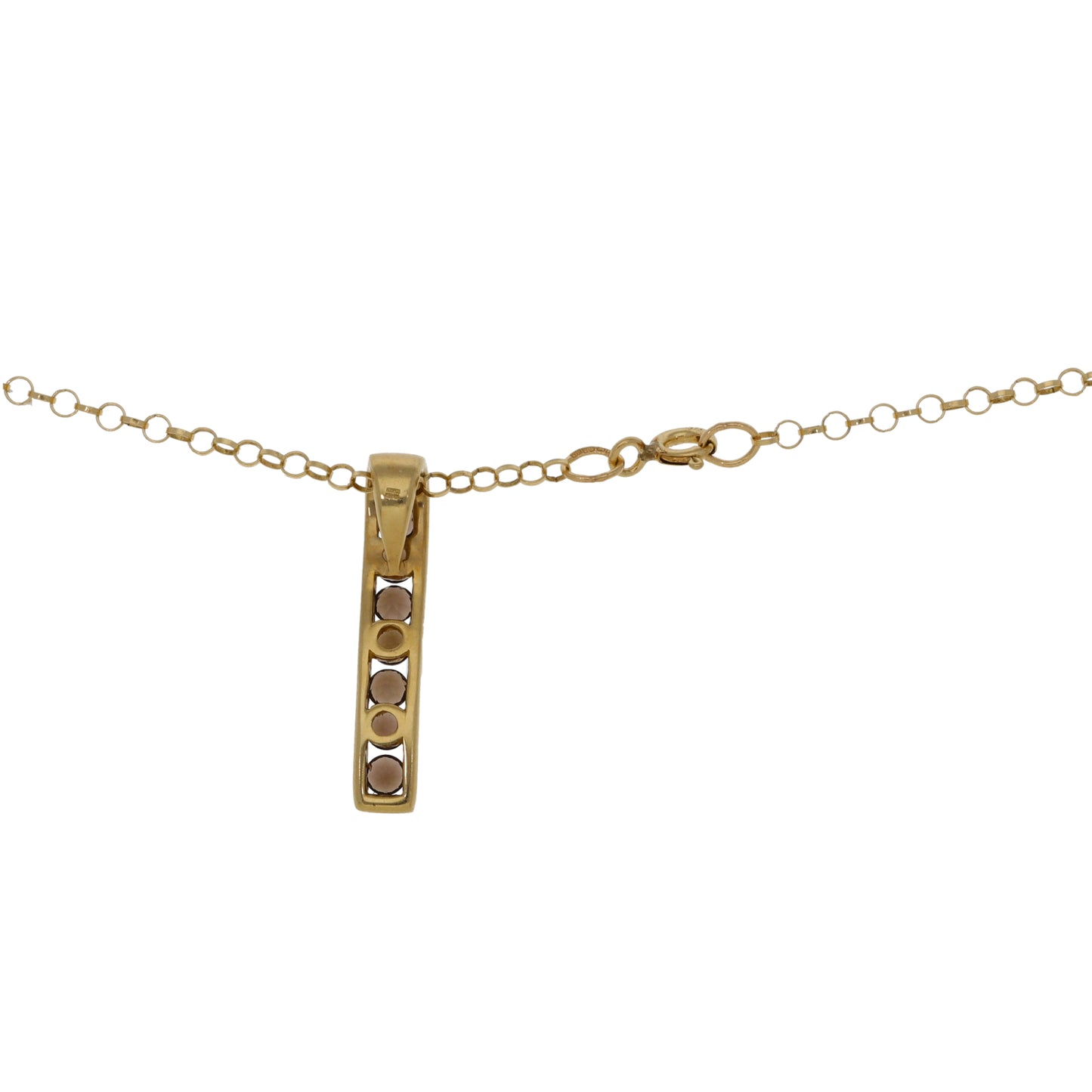 9ct Gold Smoky Quartz Dress/Cocktail Pendant With Chain