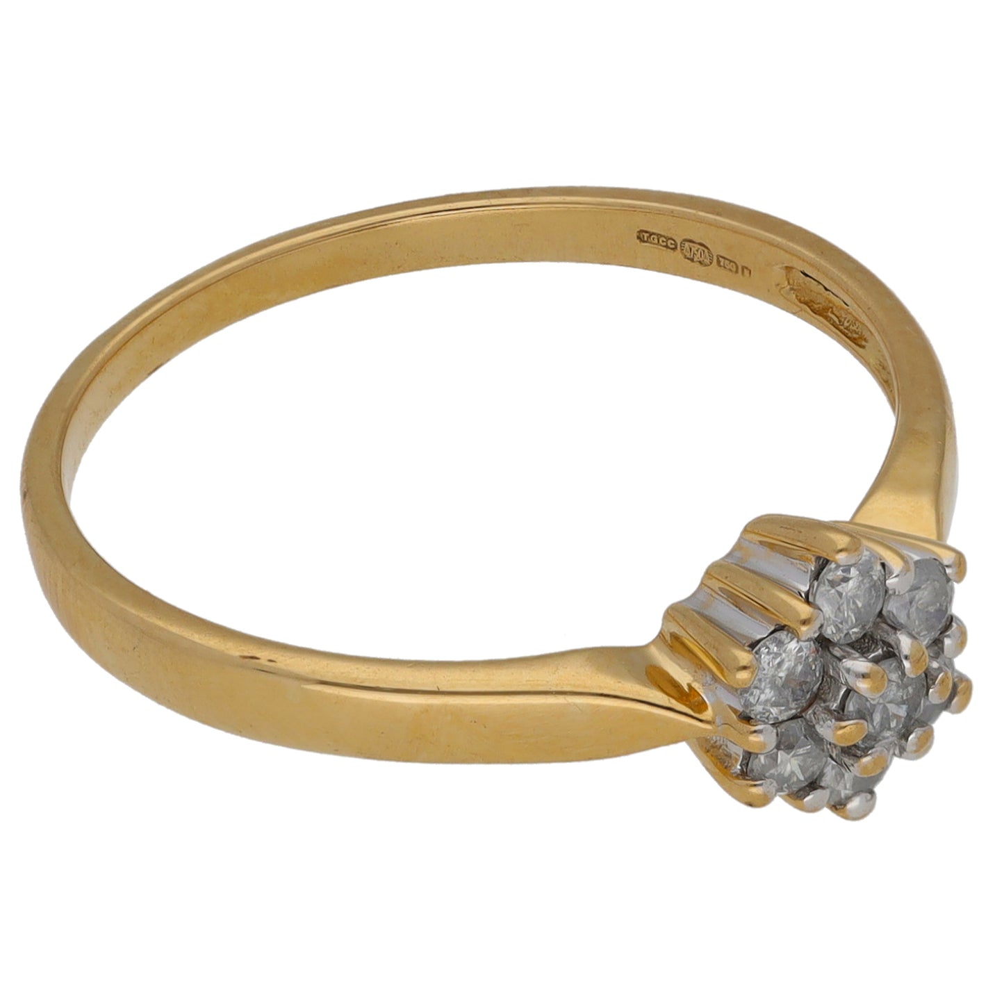 18ct Gold 0.24ct Diamond Cluster Ring Size P