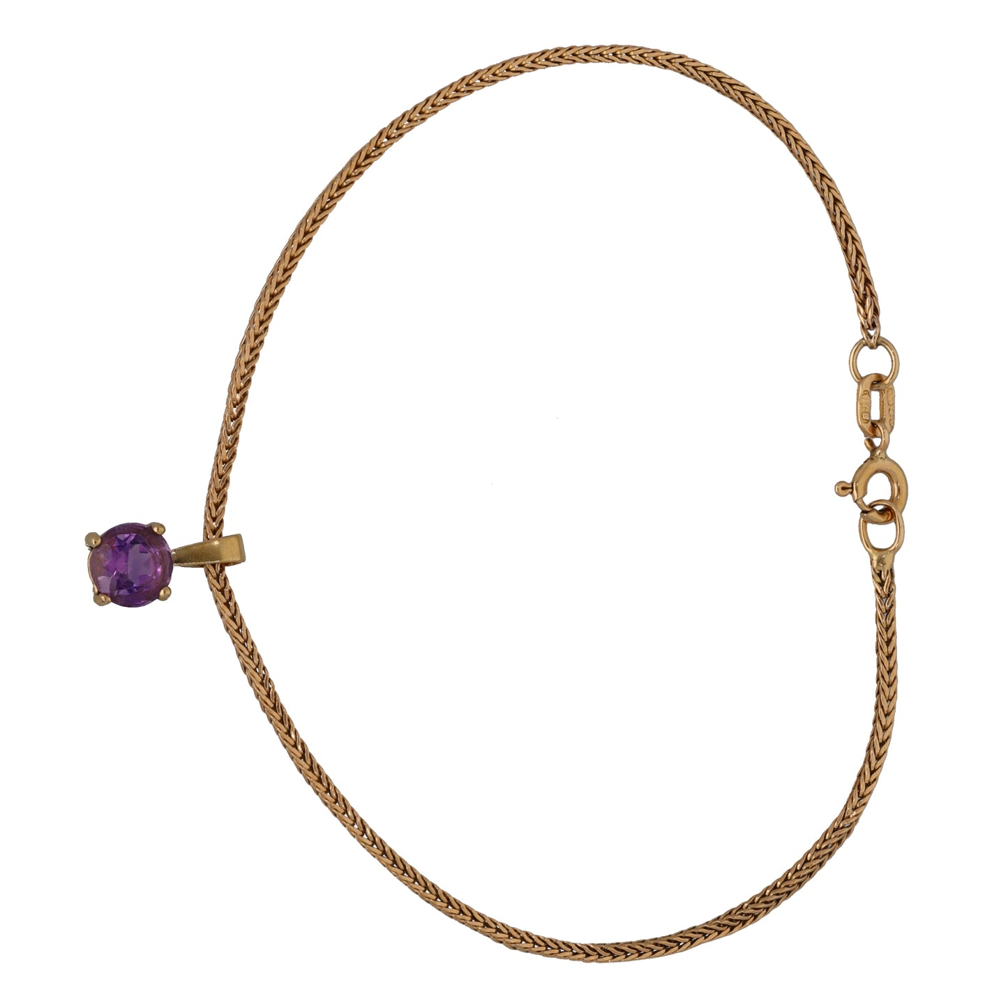9ct Gold Amethyst Fancy Bracelet