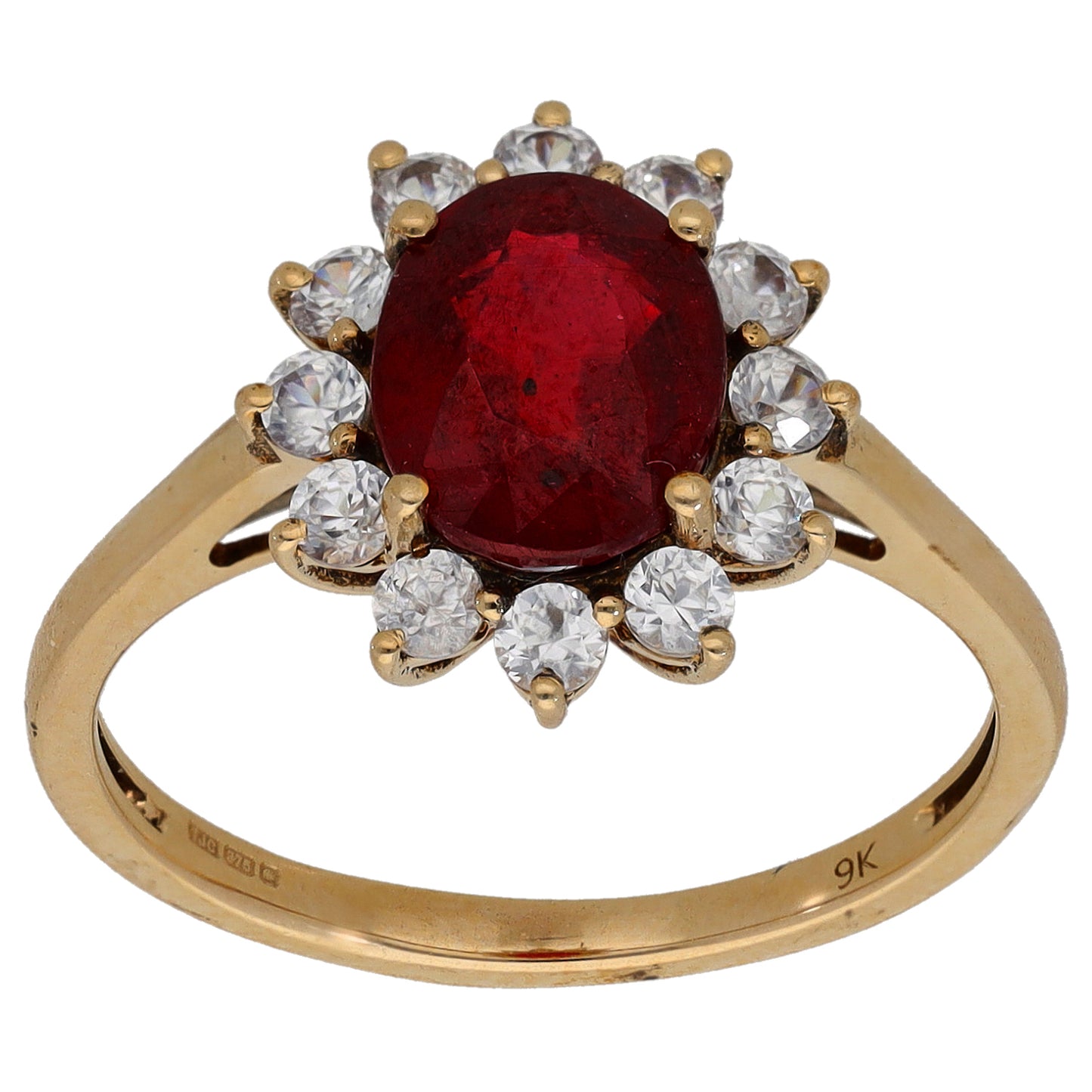 9ct Gold Ruby & Sapphire Dress/Cocktail Ring Size Q