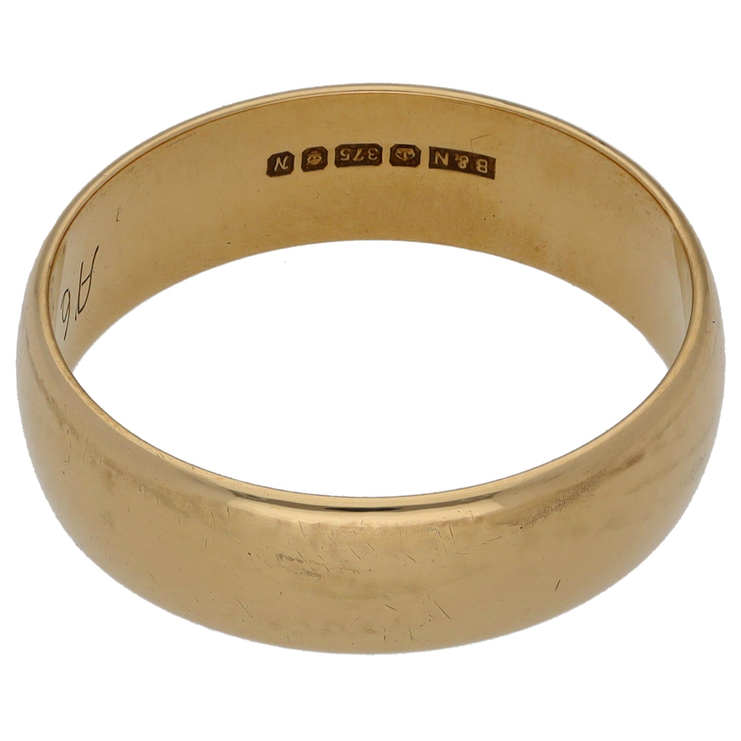 9ct Gold Plain Wedding Ring Size S