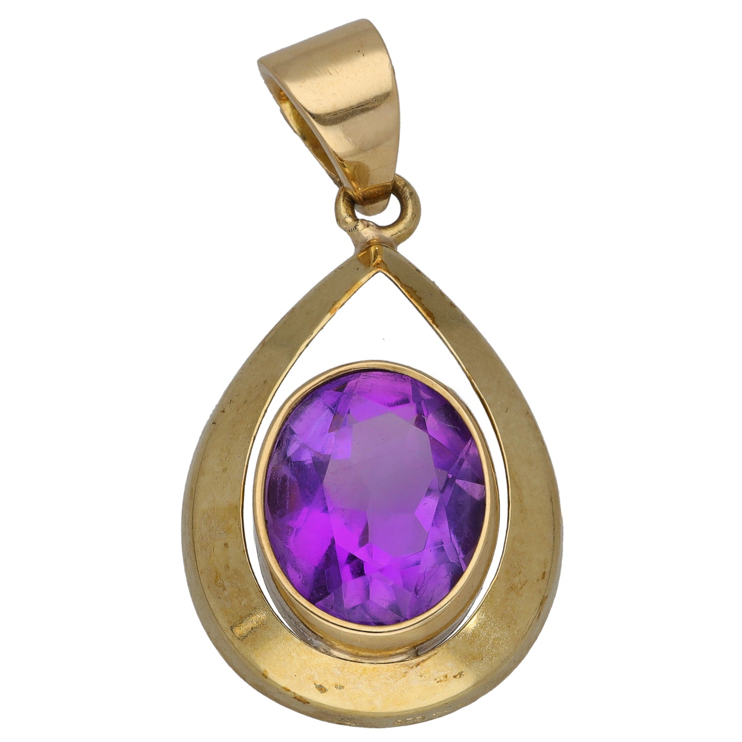 9ct Gold Amethyst Single Stone Pendant
