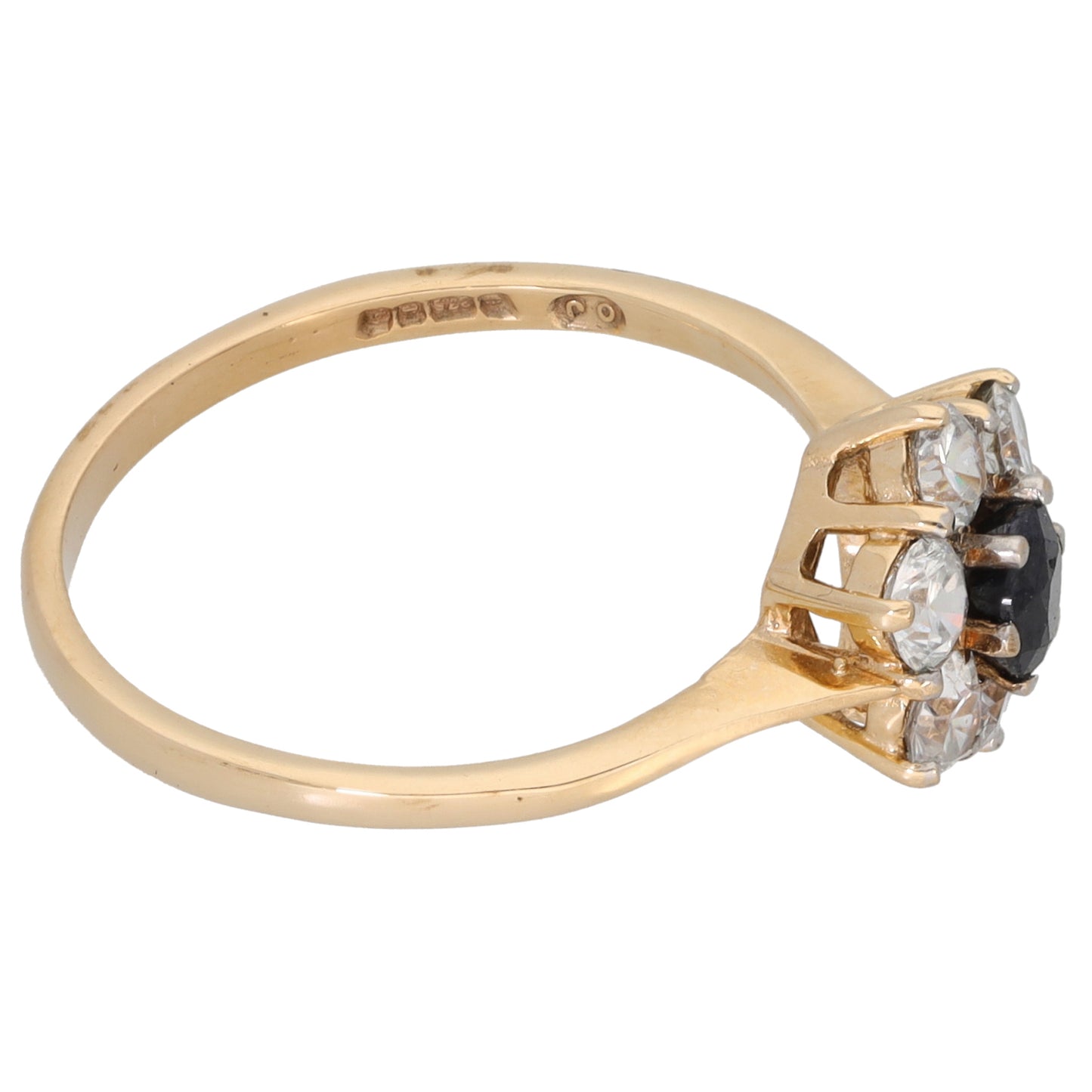 9ct Gold Sapphire & Cubic Zirconia Dress/Cocktail Ring Size O