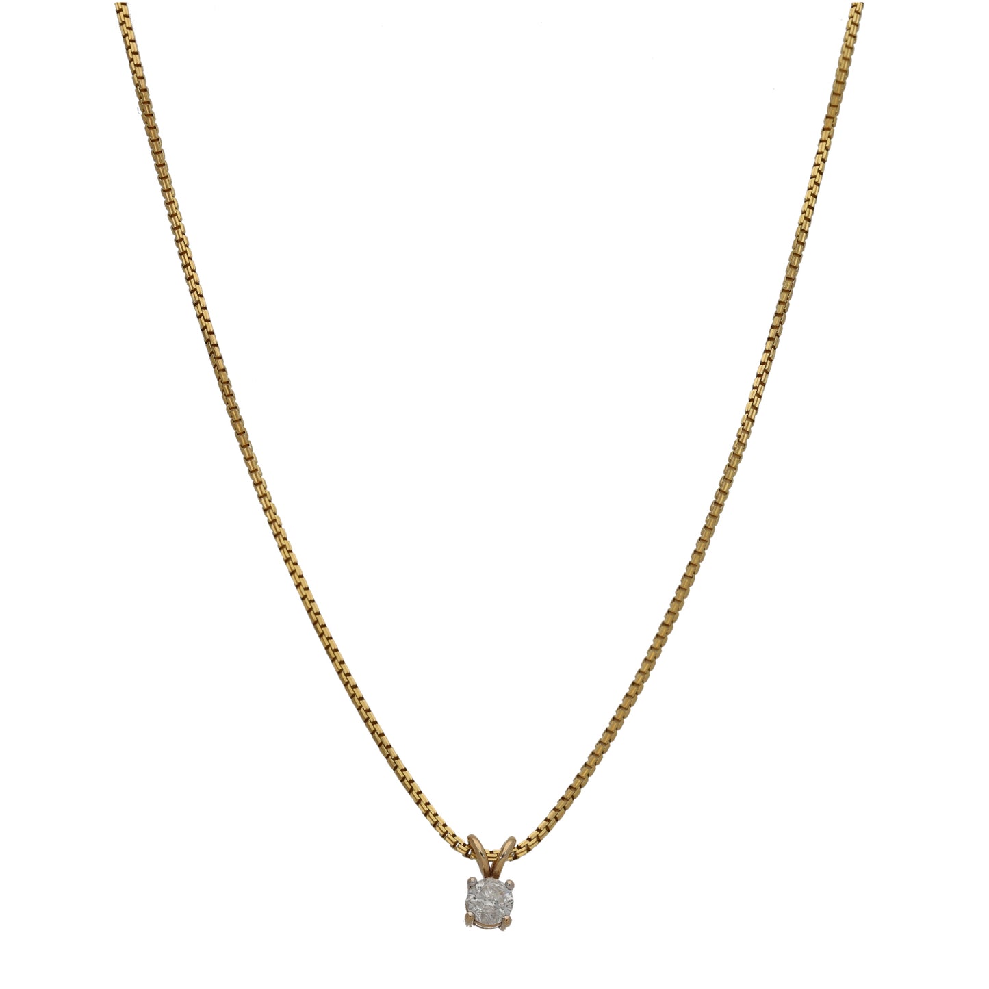 9ct Gold 0.50ct Diamond Solitaire Pendant With Chain