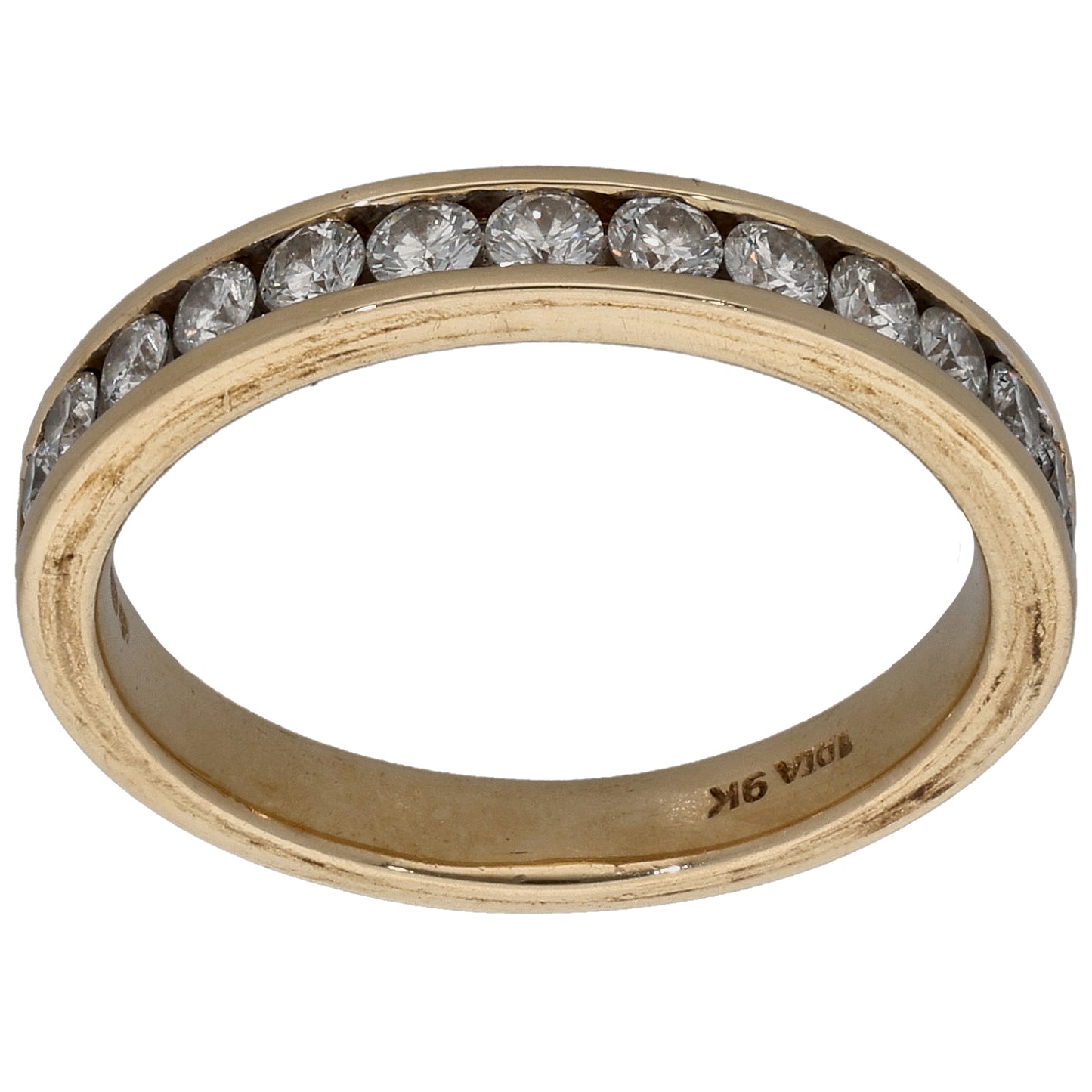 9ct Gold 0.45ct Diamond Half Eternity Ring Size L