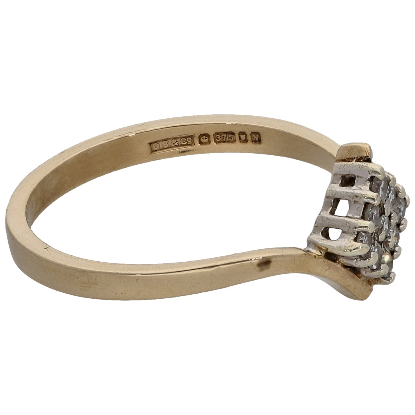 9ct Gold 0.09ct Diamond Cluster Ring Size N