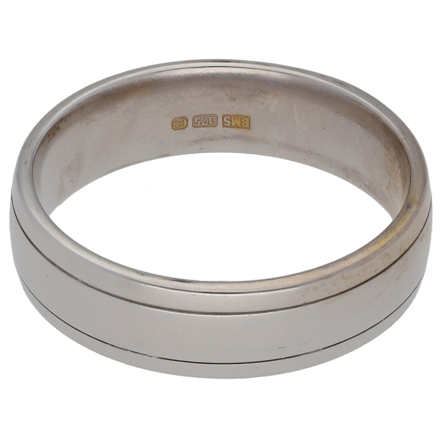 9ct Bicolour Gold Patterned Wedding Ring Size T