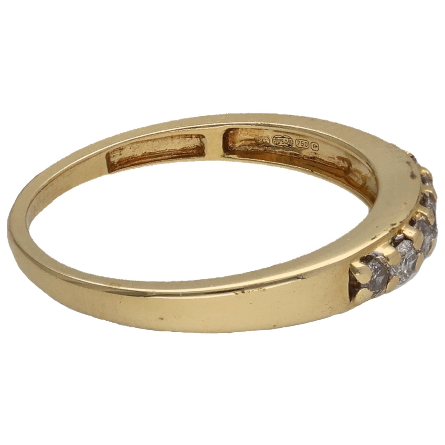 18ct Gold 0.28ct Diamond Half Eternity Ring Size L