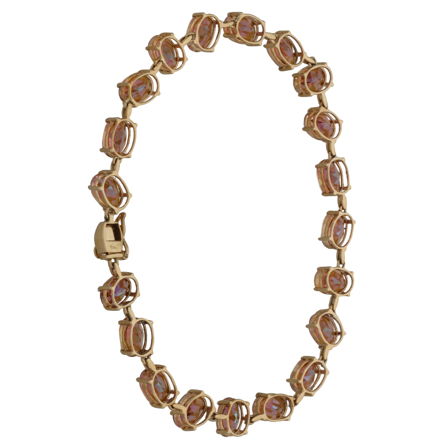 9ct Gold Coated Topaz Fancy Stone Set Bracelet