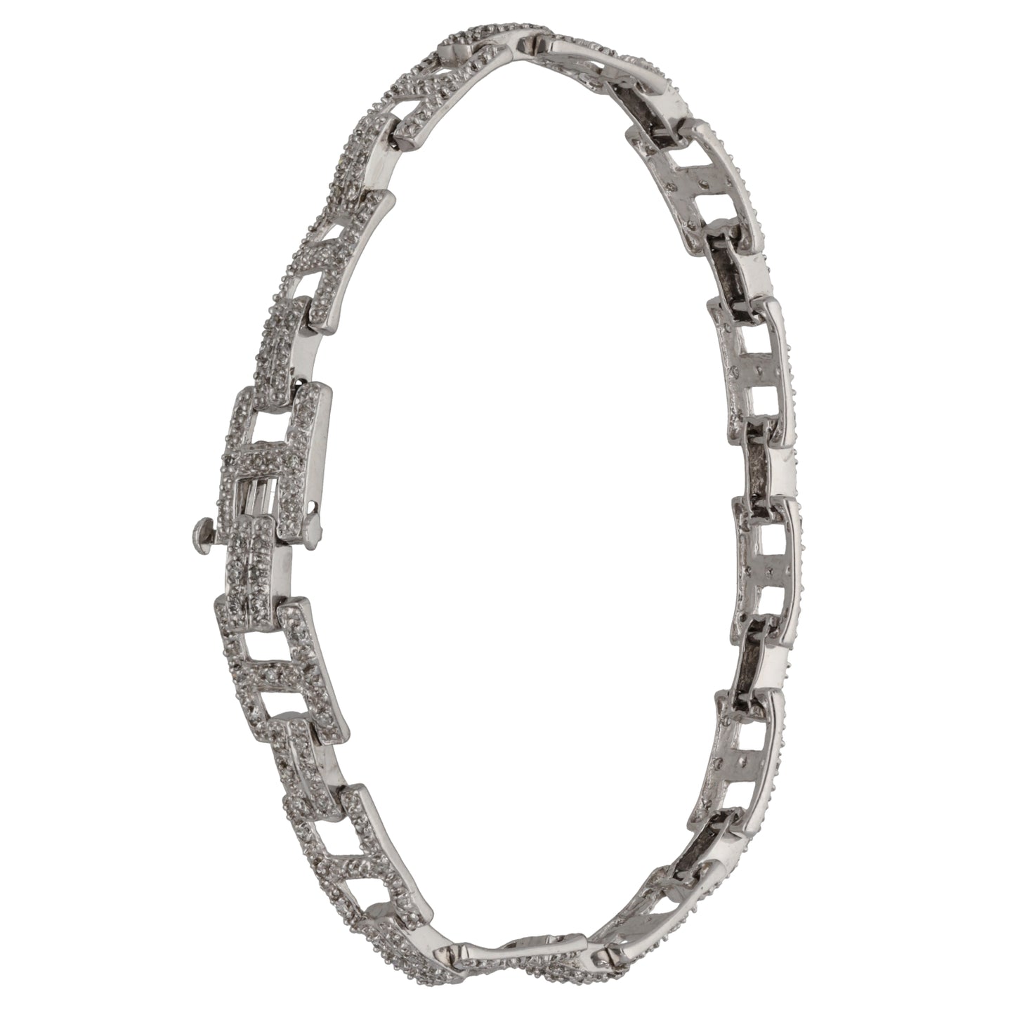 9ct White Gold 1.56ct Diamond Fancy Stone Set Bracelet