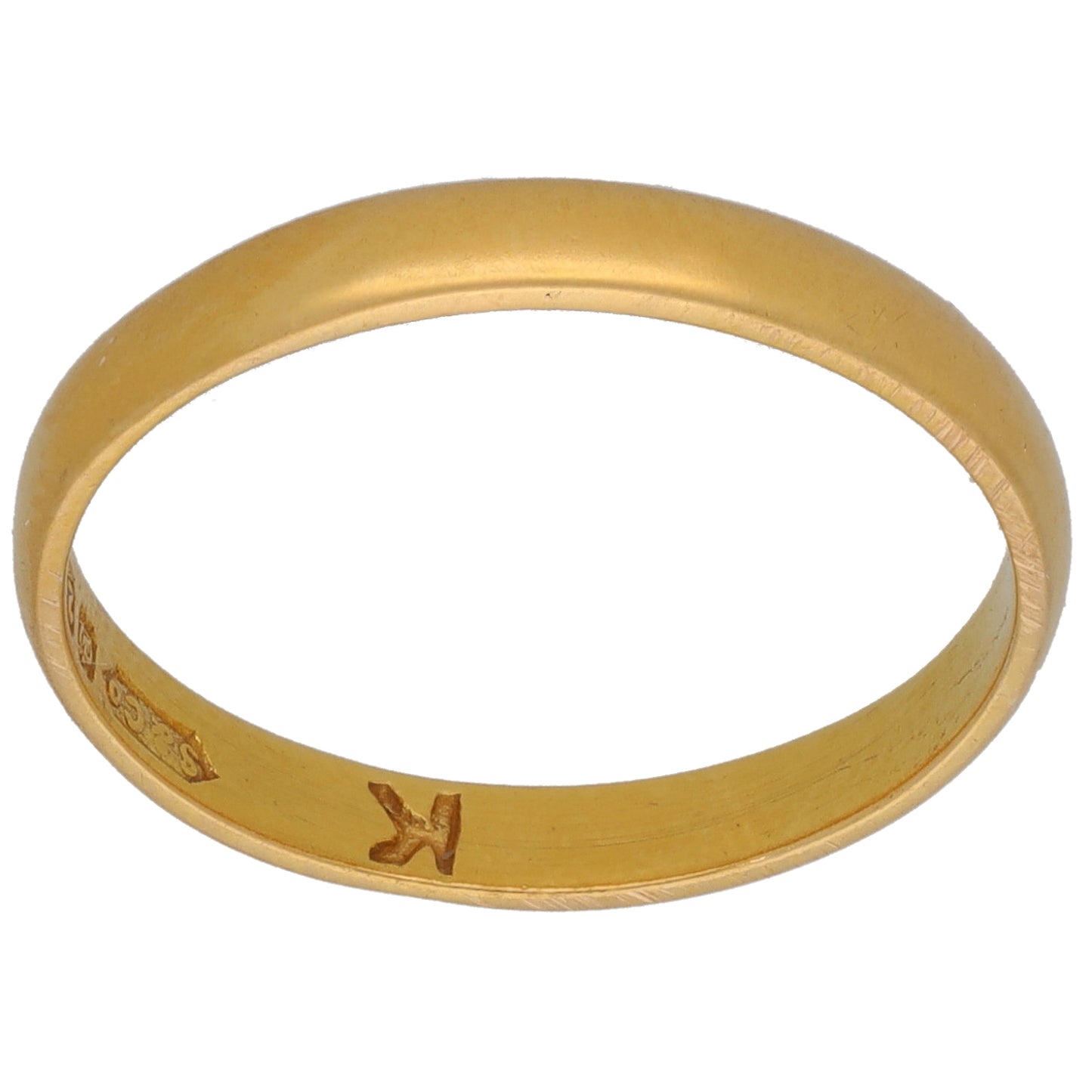 22ct Gold Plain Wedding Ring Size O