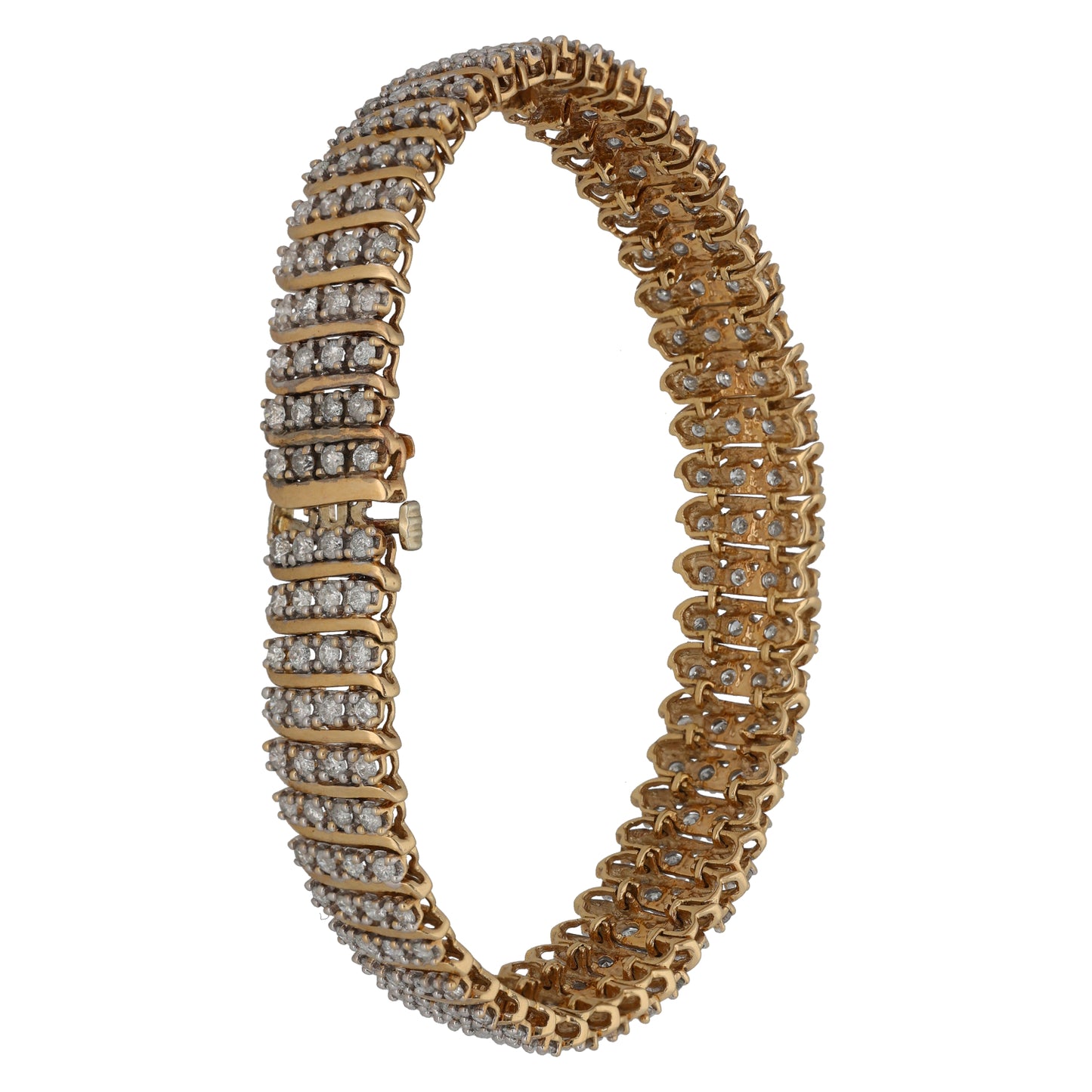 9ct Gold 4.08ct Diamond Fancy Stone Set Bracelet