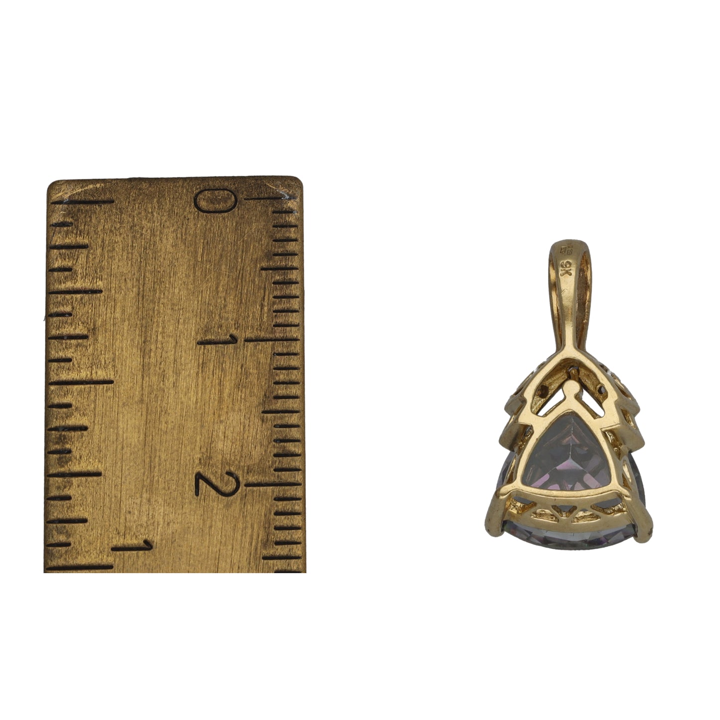 9ct Gold Coated Topaz & 0.03ct Diamond Dress/Cocktail Pendant