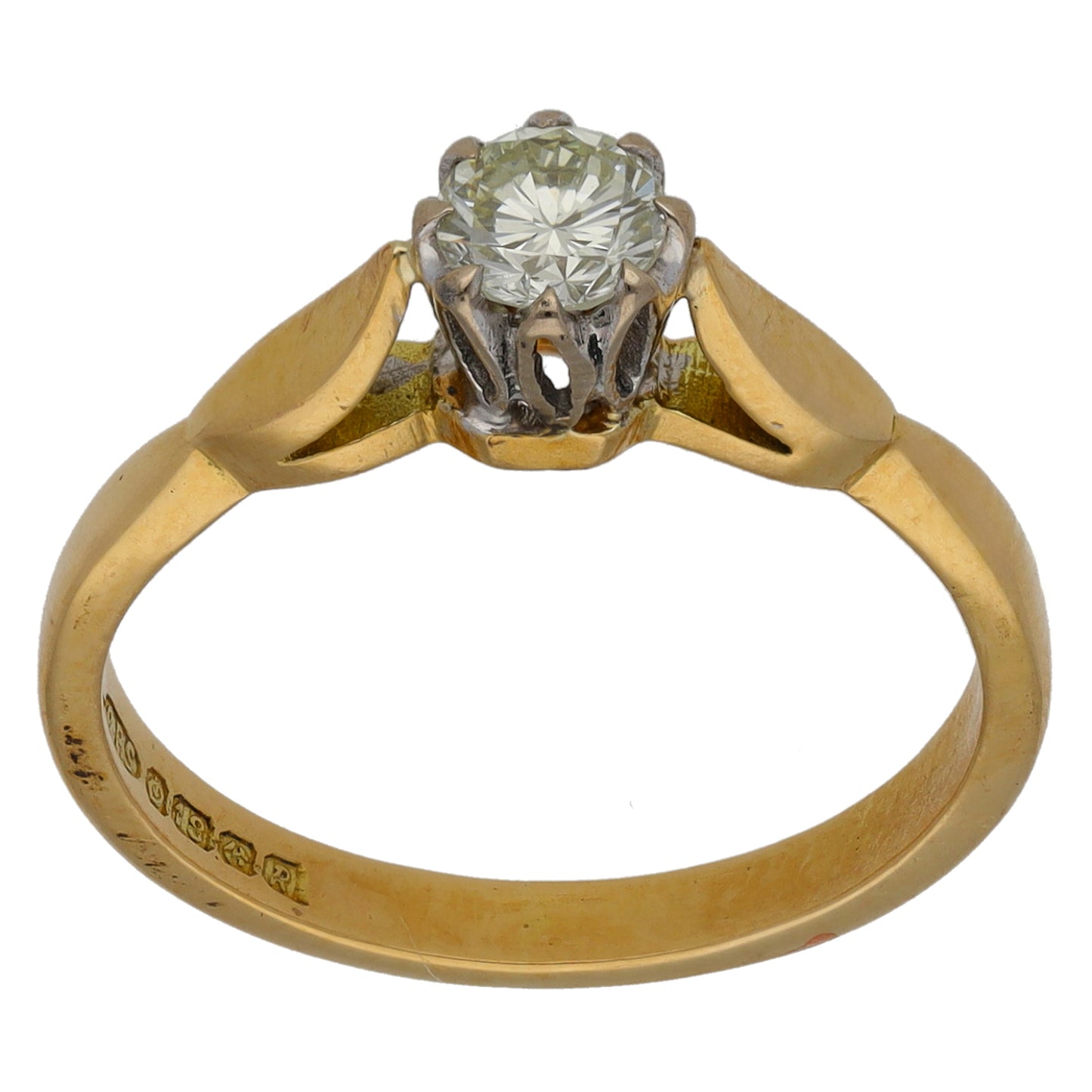18ct Gold 0.33ct Diamond Solitaire Ring Size M