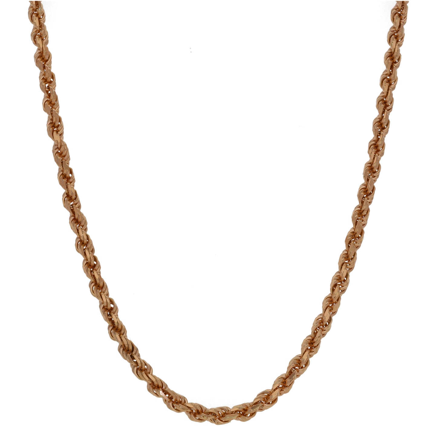 9ct Rose Gold Rope Chain 28"