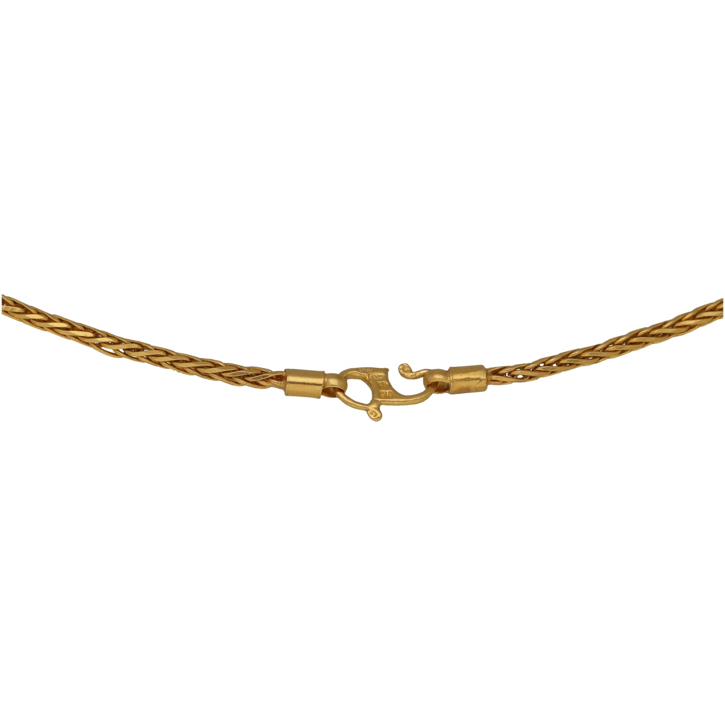 22ct gold rope-twist chain necklace with spring-ring clasp, 18 in