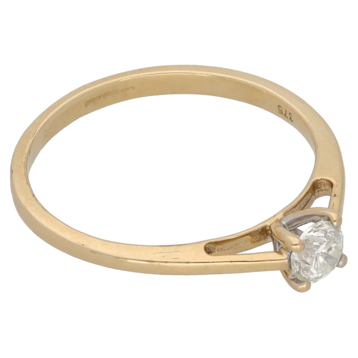 9ct Gold 0.25ct Diamond Solitaire Ring Size N