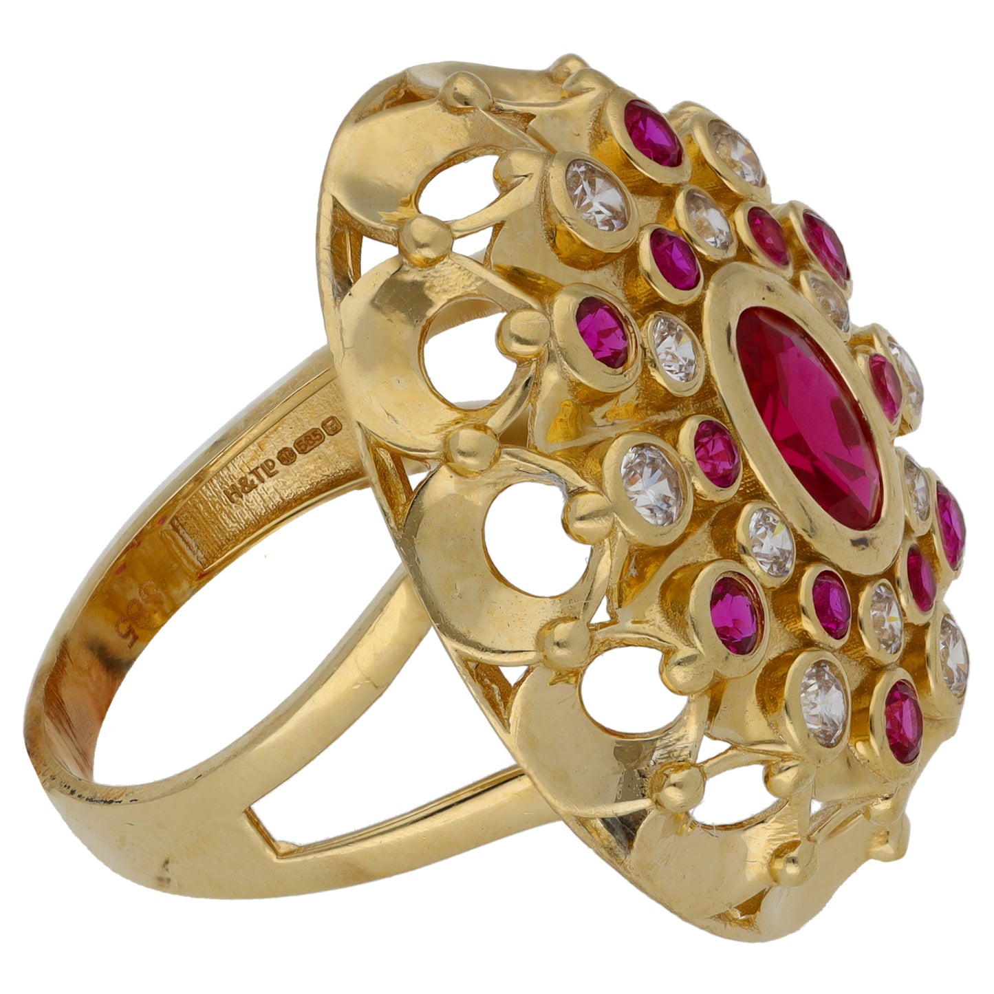 14ct Gold Imitation Dress/Cocktail Ring Size P