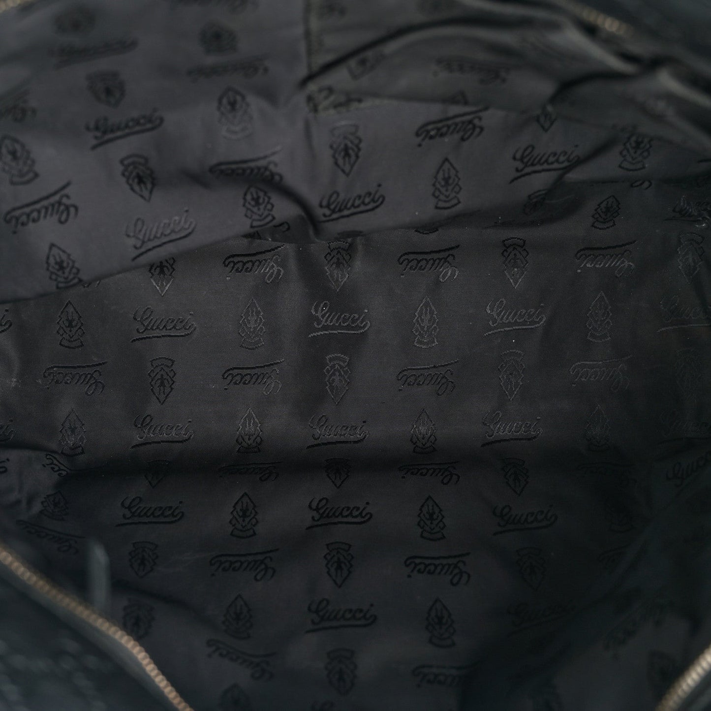 Gucci Zipped Shopping Tote Guccissima Leather Bag - Black