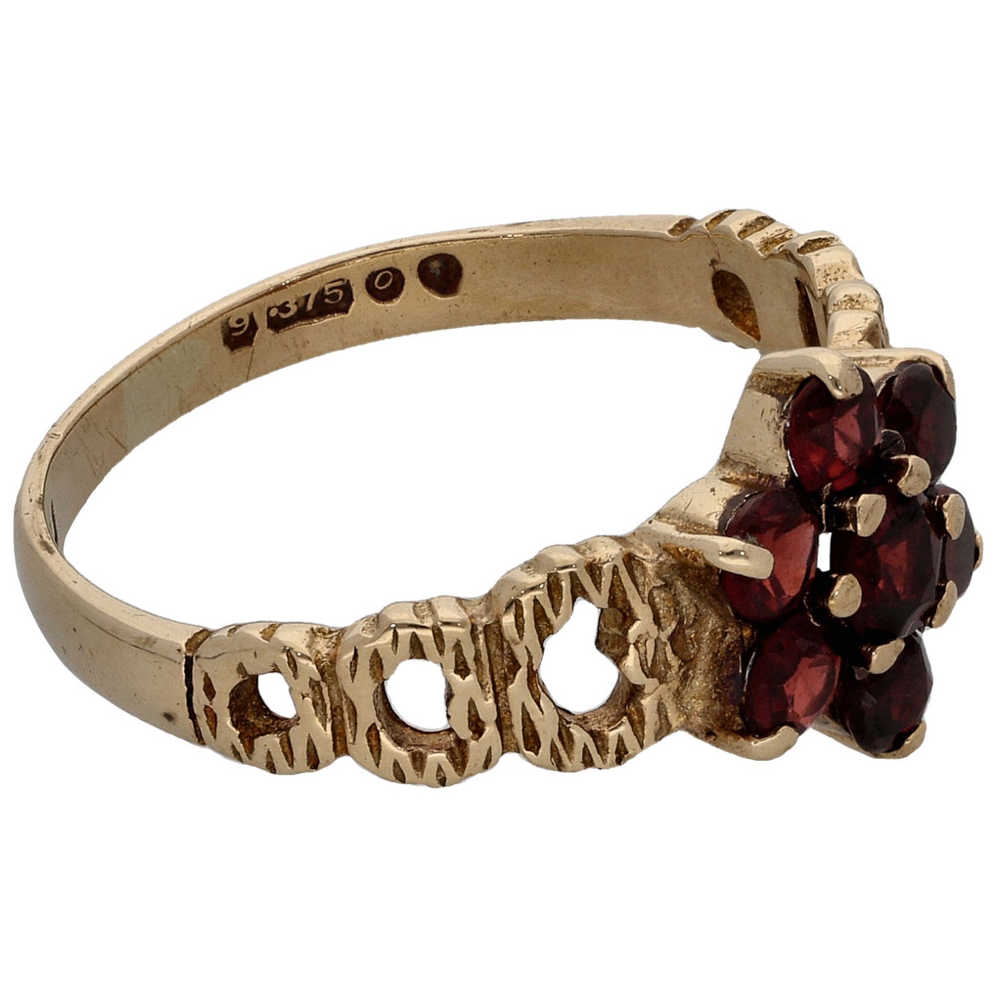 9ct Gold Garnet Dress/Cocktail Ring Size L