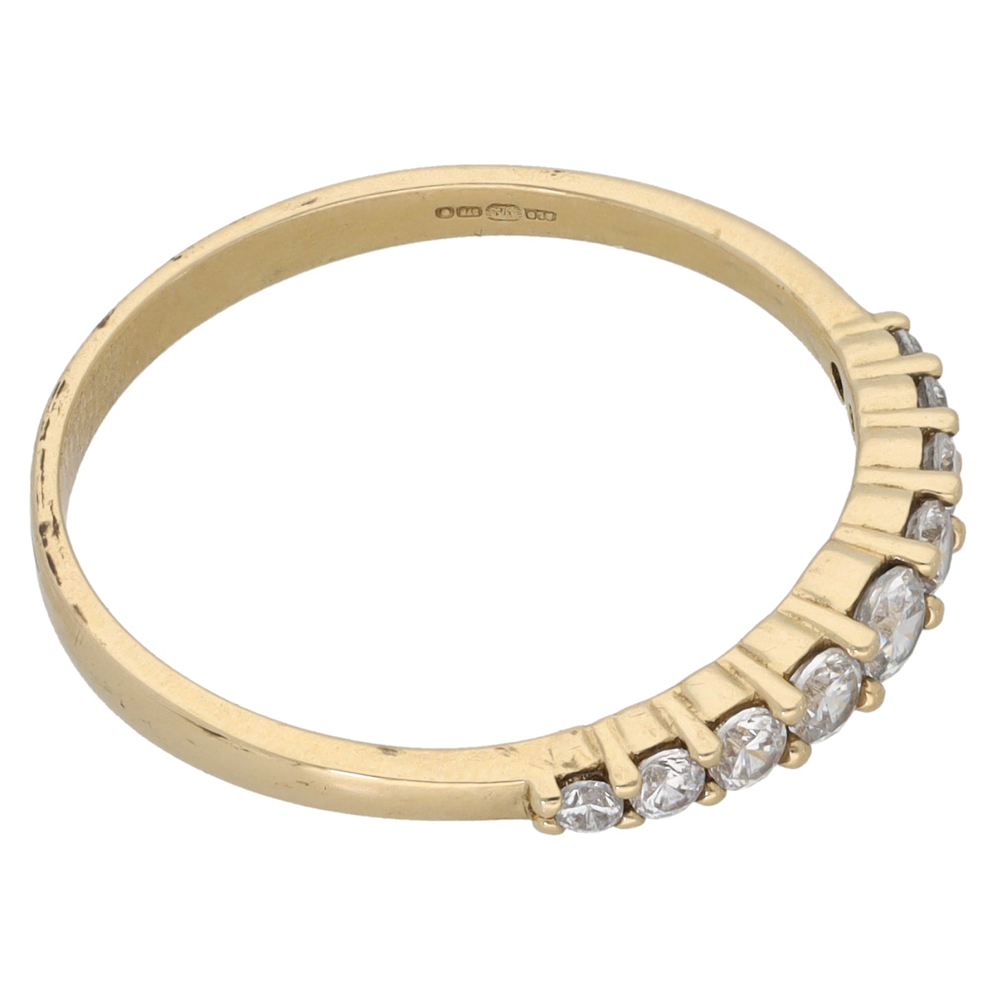 9ct Gold Cubic Zirconia Half Eternity Ring Size T
